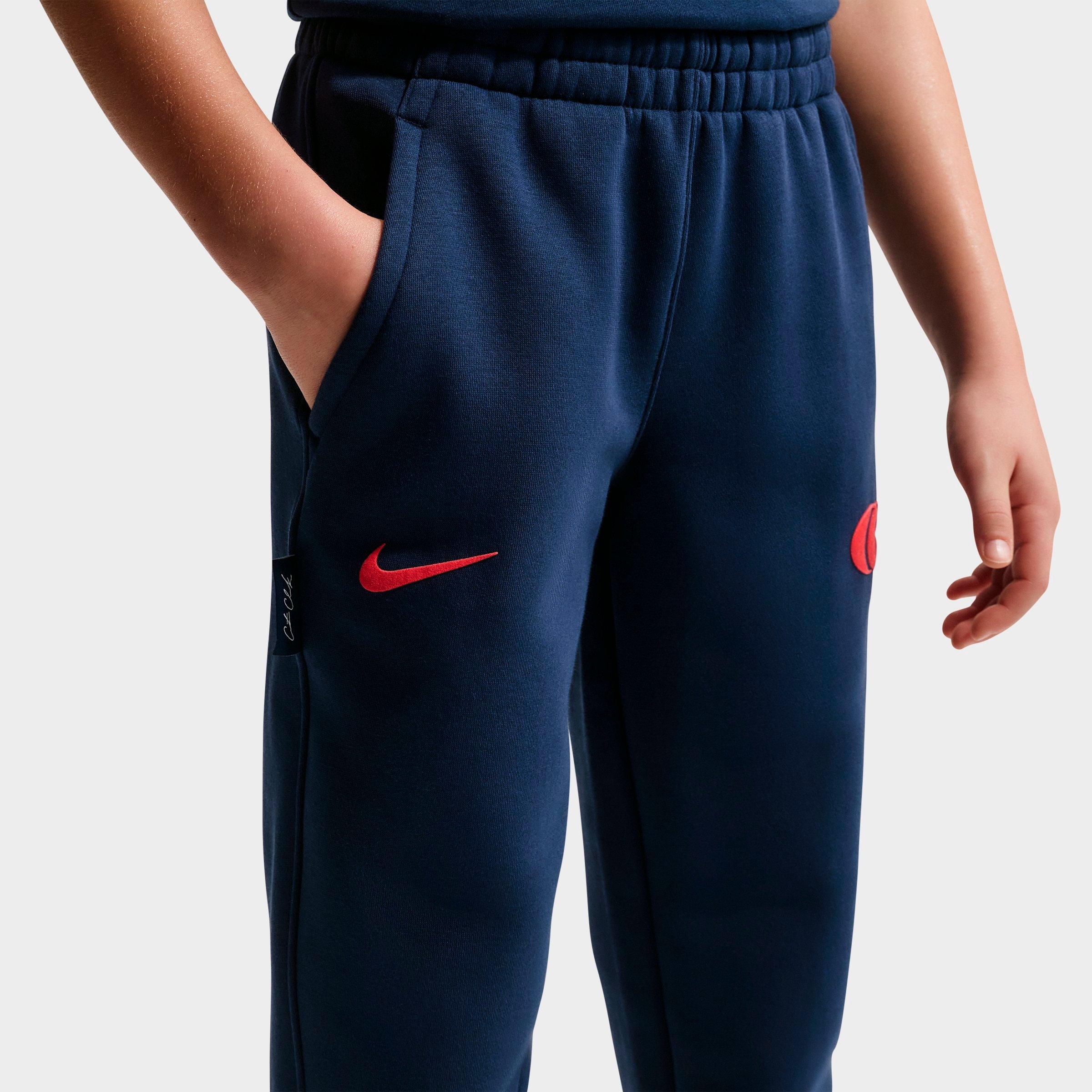 Nike Big Kids Caitlin Clark Fleece Jogger Pants in Midnight Navy/Amarillo/Amarillo Size: Small