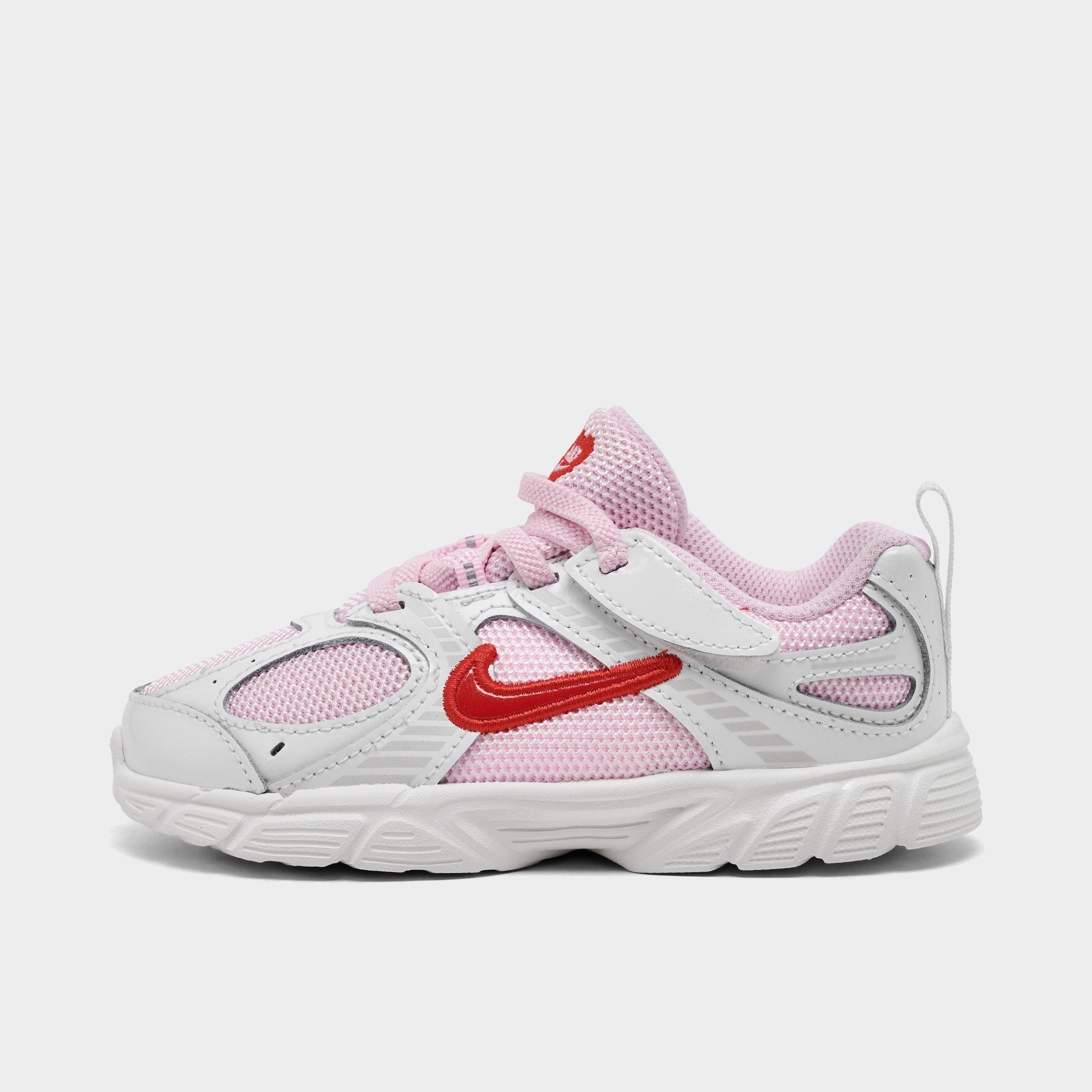 Nike Girls' Toddler V5 RNR Stretch Lace Casual Shoes in Summit White/Pink Foam/Playful Pink Size: 4.0