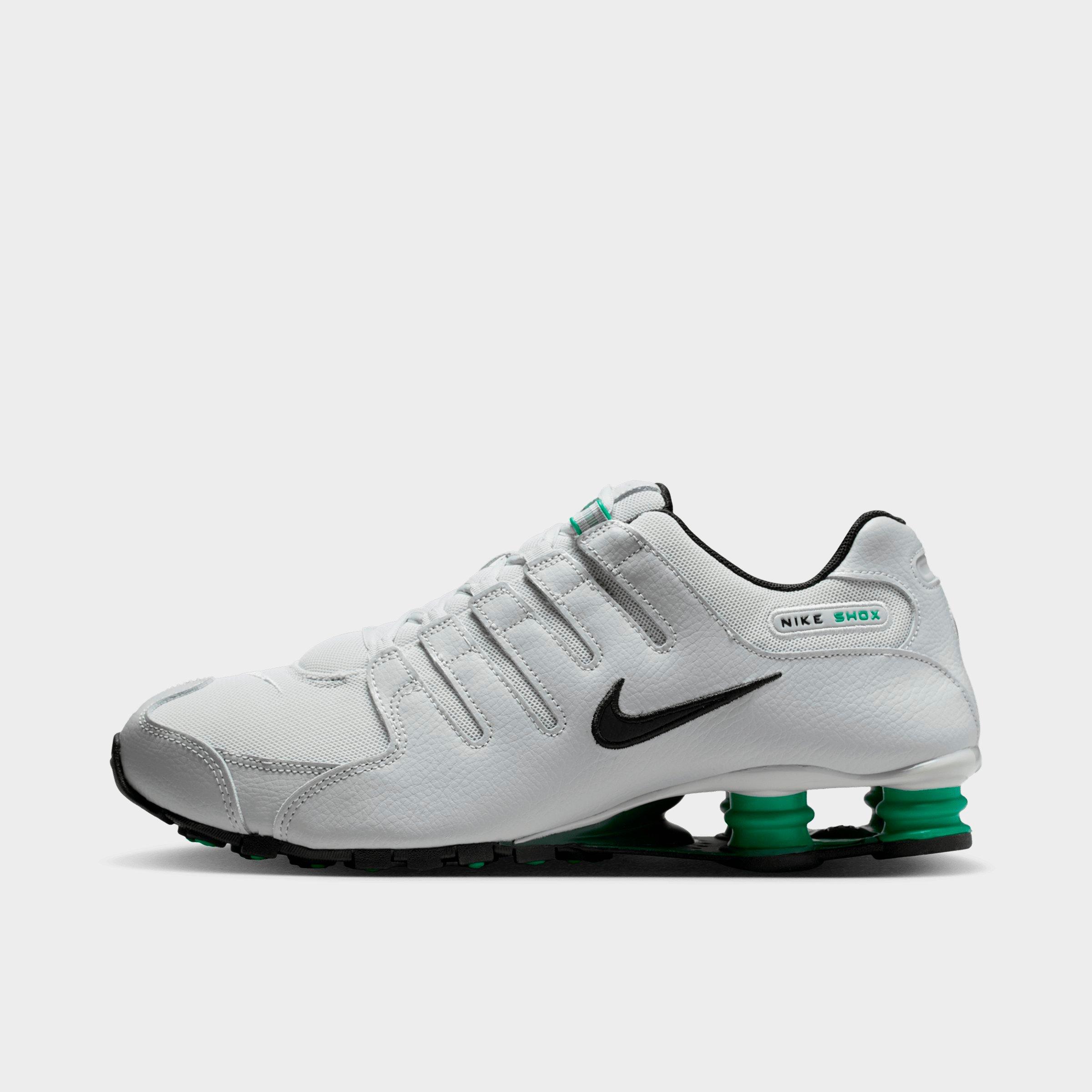 Nike Men's Shox NZ Casual Shoes in Grey Fog/Stadium Green/Fir Size: 8.0
