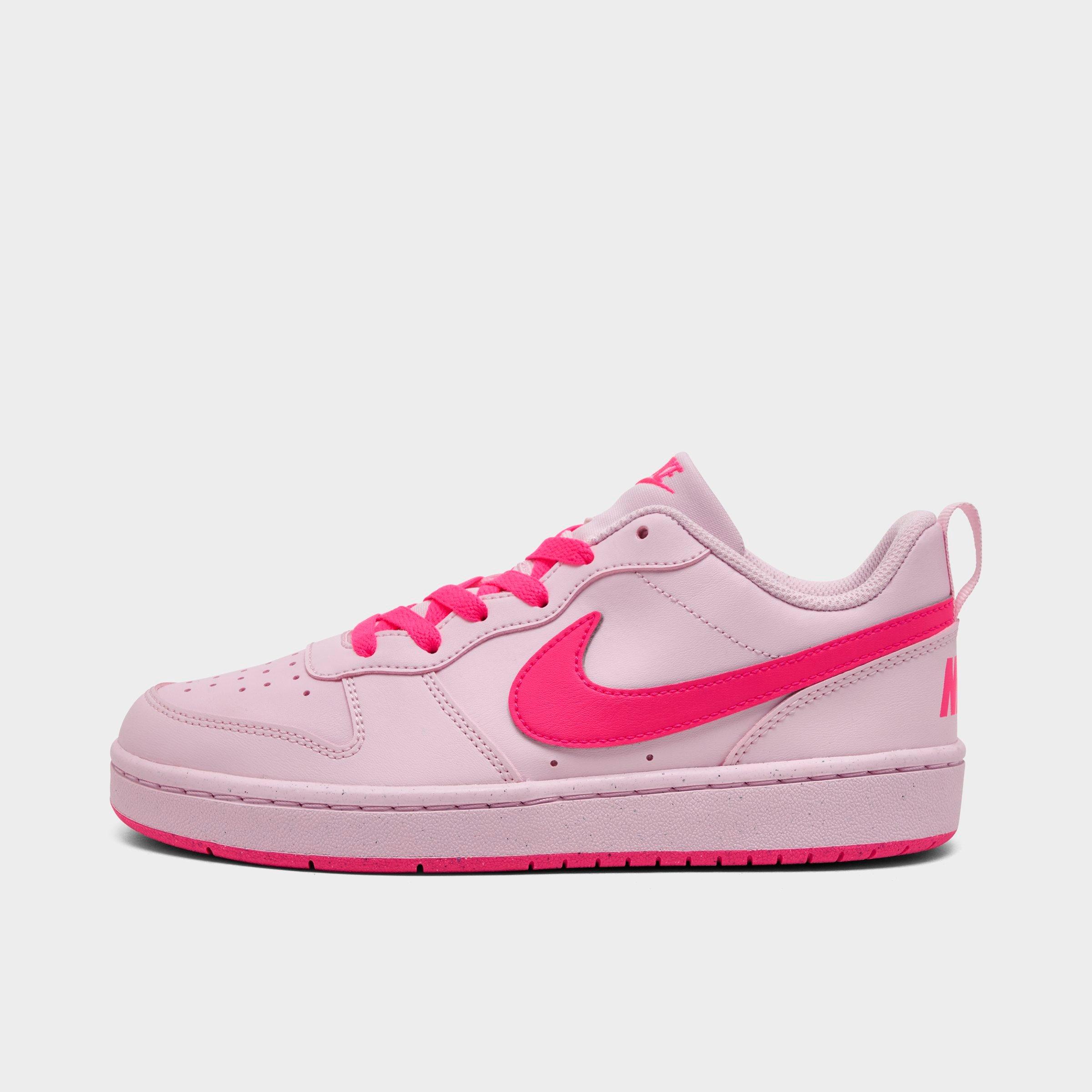 Nike Big Kids Court Borough Low Recraft Casual Shoes in Pink Foam/White/Hyper Pink Size: 7.0