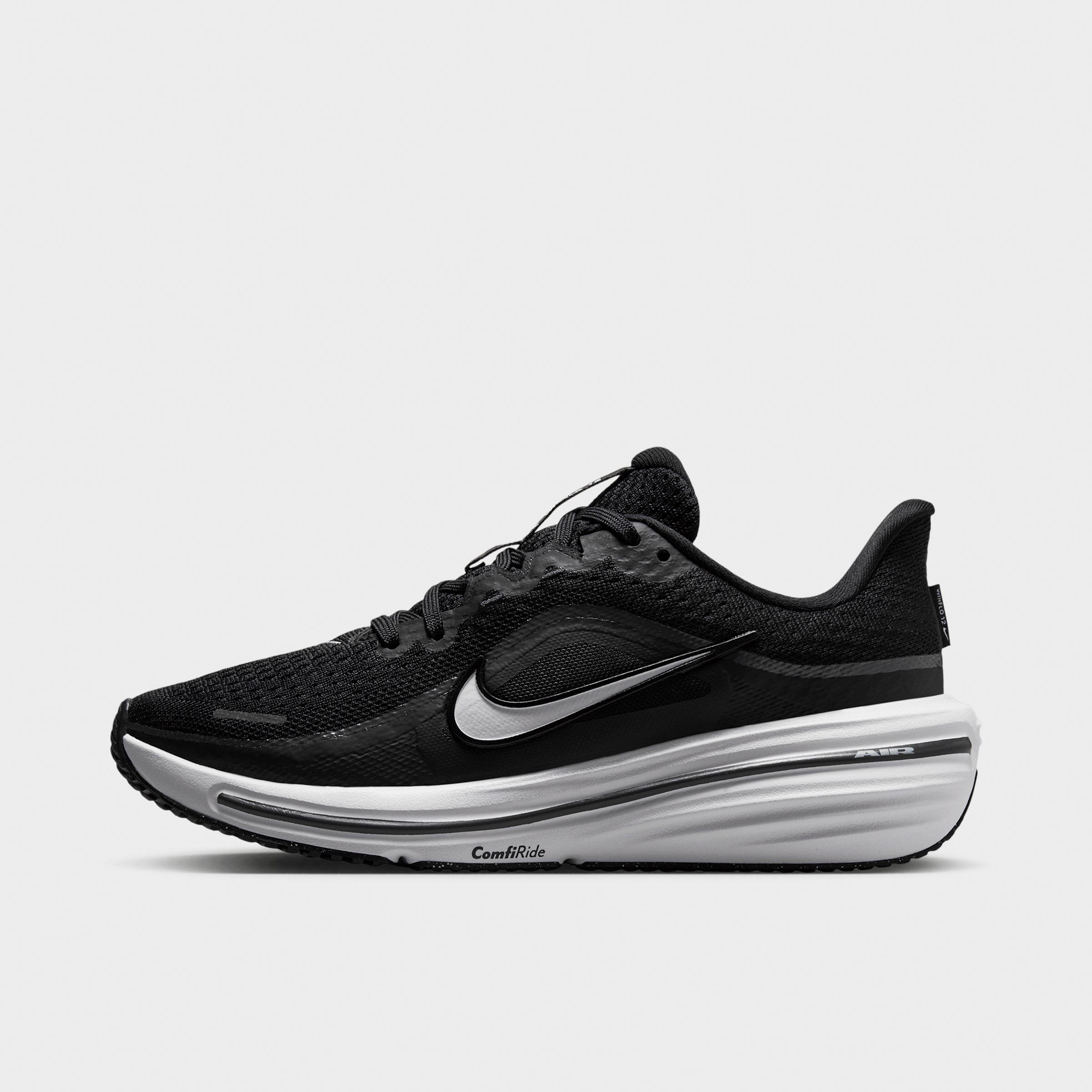 Nike Big Kids Winflo 12 Road Running Shoes in Black/Dark Smoke Grey/White Size: 6.5
