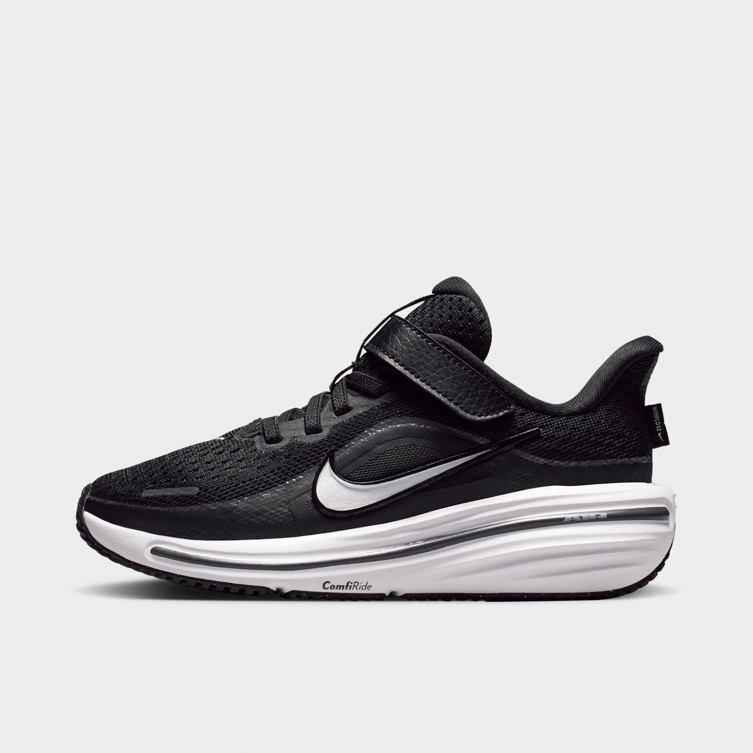 Nike Little Kids Winflo 12 Road Running Sneakers in Black/Dark Smoke Grey/White Size: 11.0