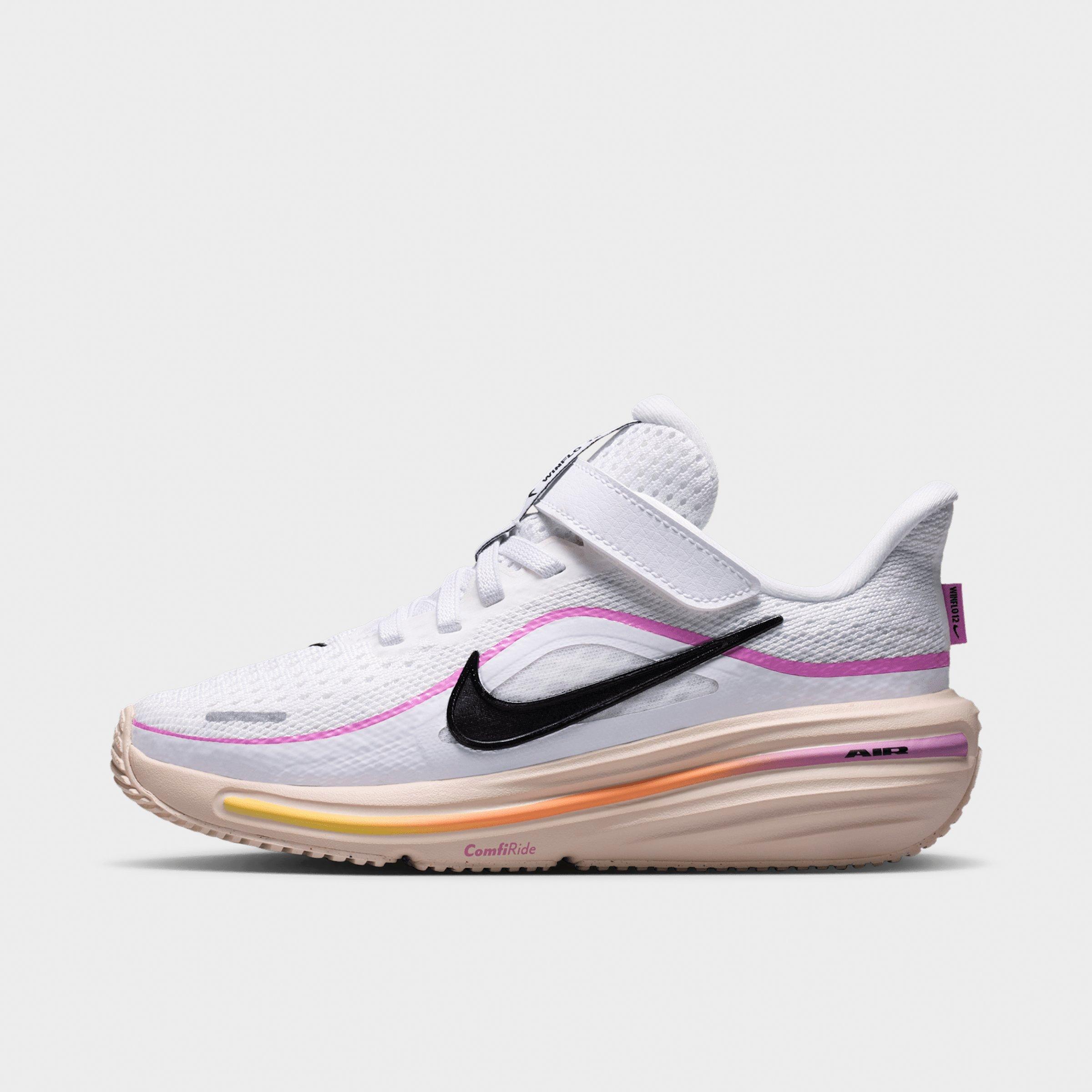 Nike Little Kids Winflo 12 Road Running Shoes in White/Light Magenta/Chalk Size: 2.5