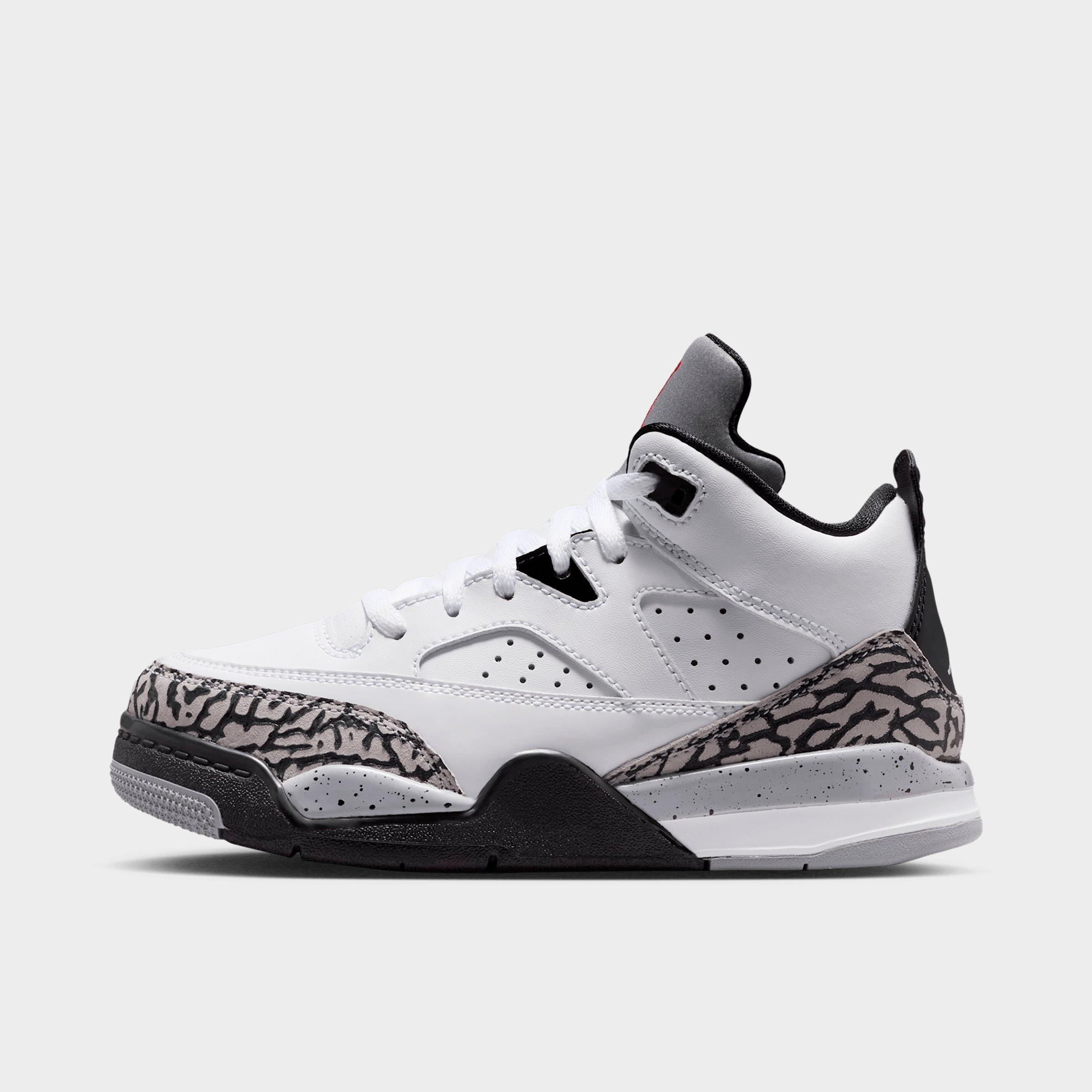 Jordan Little Kids Air Son of Mars Low Casual Shoes in White/Gym Red/Black Size: 3.0