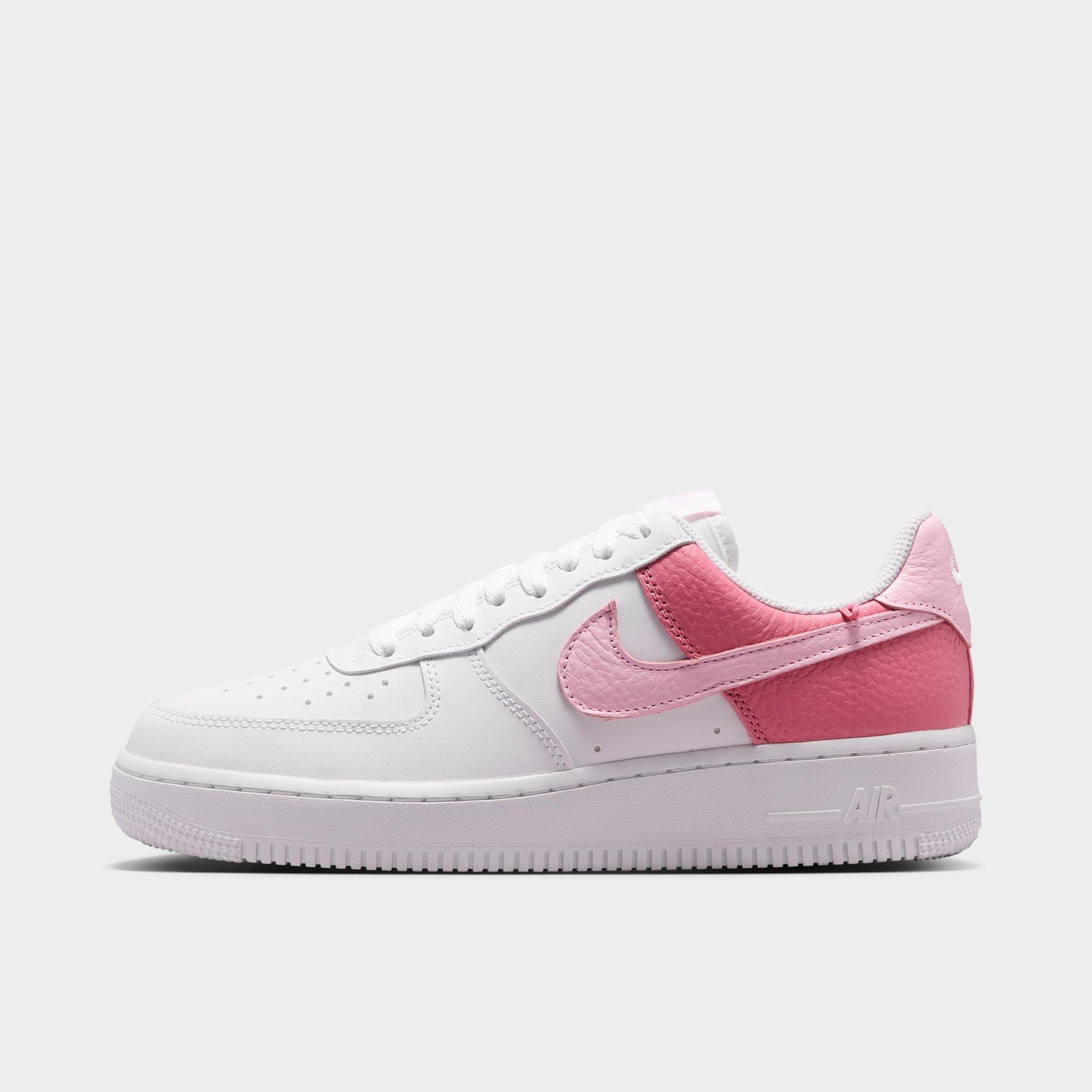 Nike Women's Air Force 1 Low SE Casual Shoes in White/Peony/Pink Foam Size: 8.5