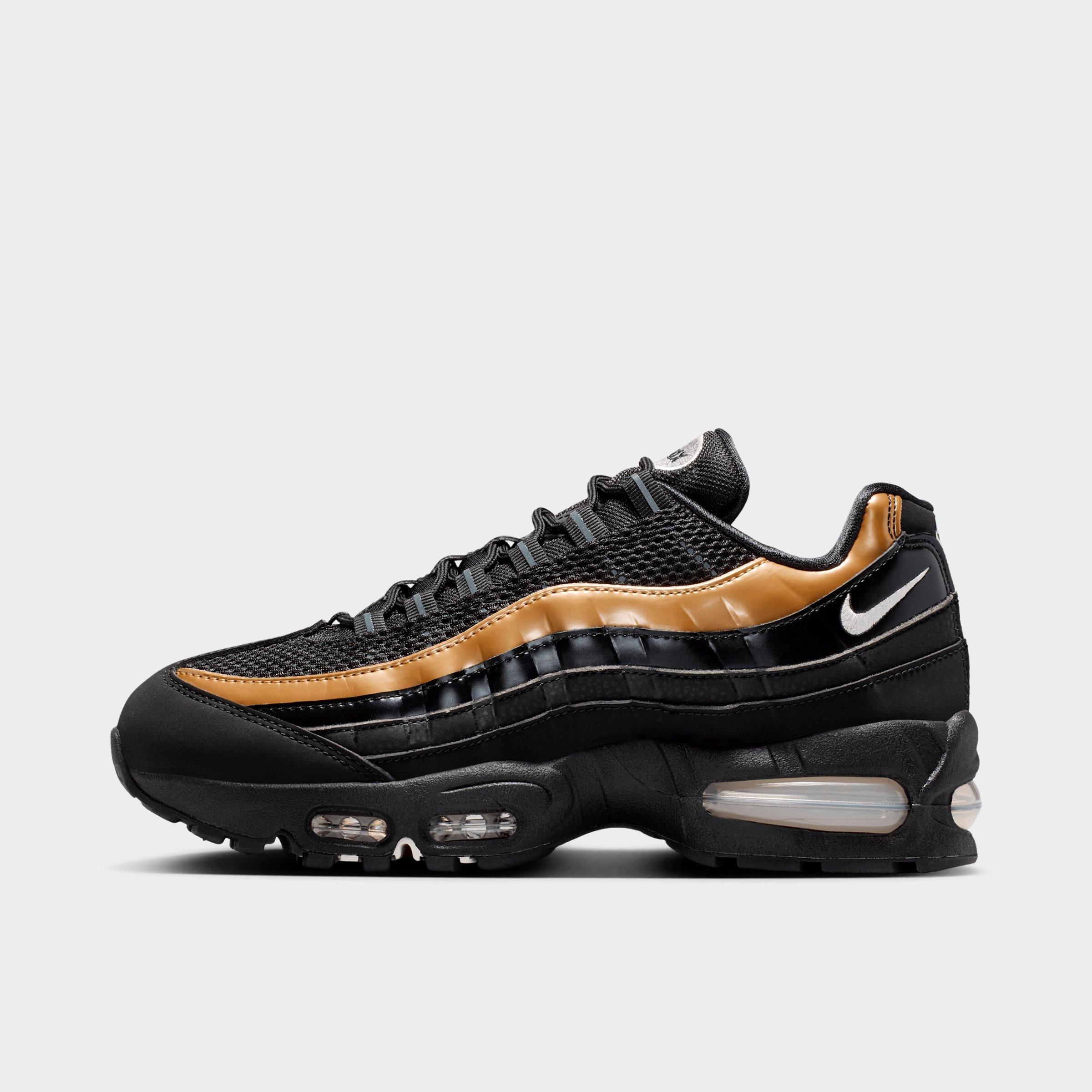 Nike Women's Air Max 95 Big Bubble Casual Shoes in Black/Light Charcoal/Metallic Gold Size: 8.0