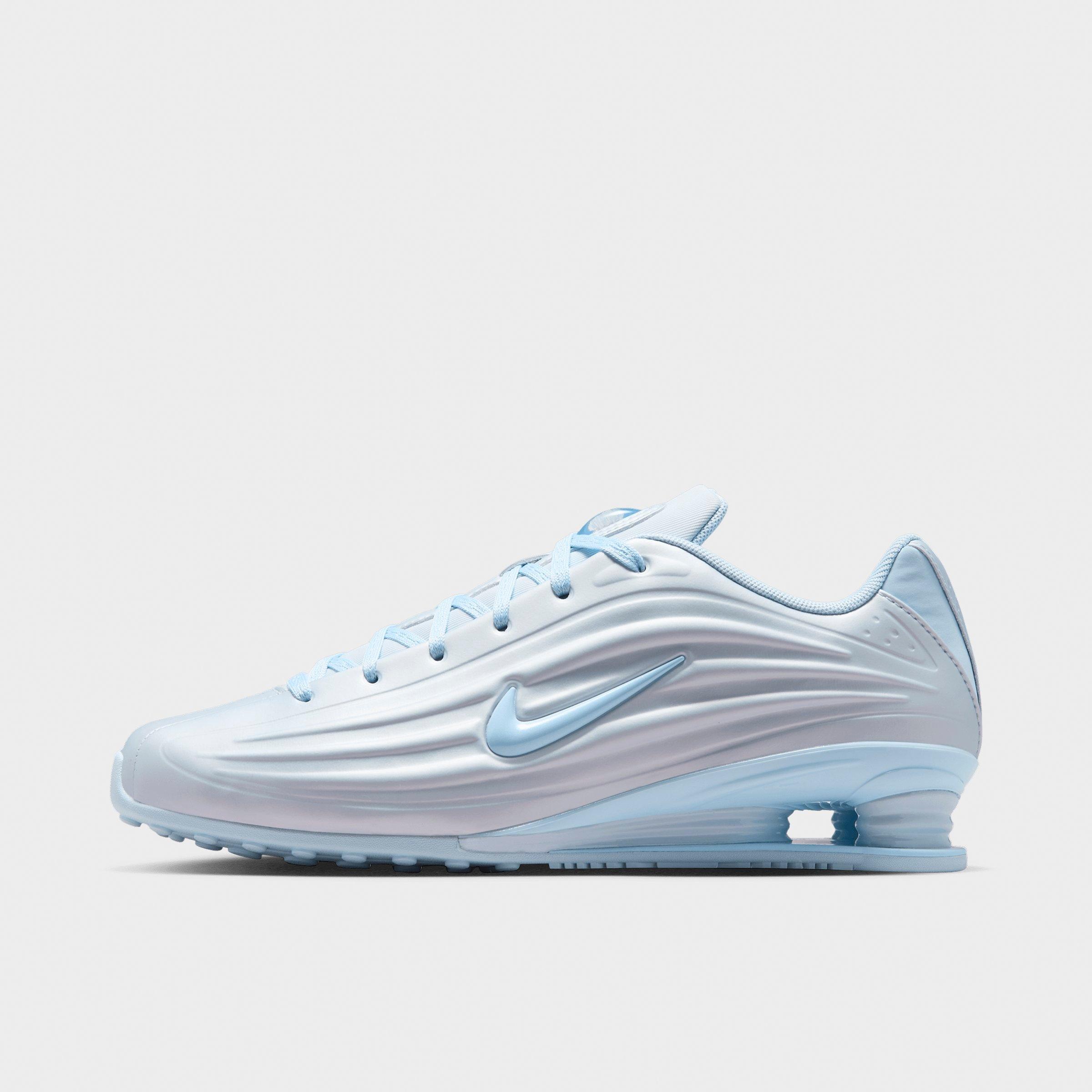 Nike Women's Shox Z Casual Shoes in Football Grey/Metallic Silver/Hydrogen Blue Size: 7.5