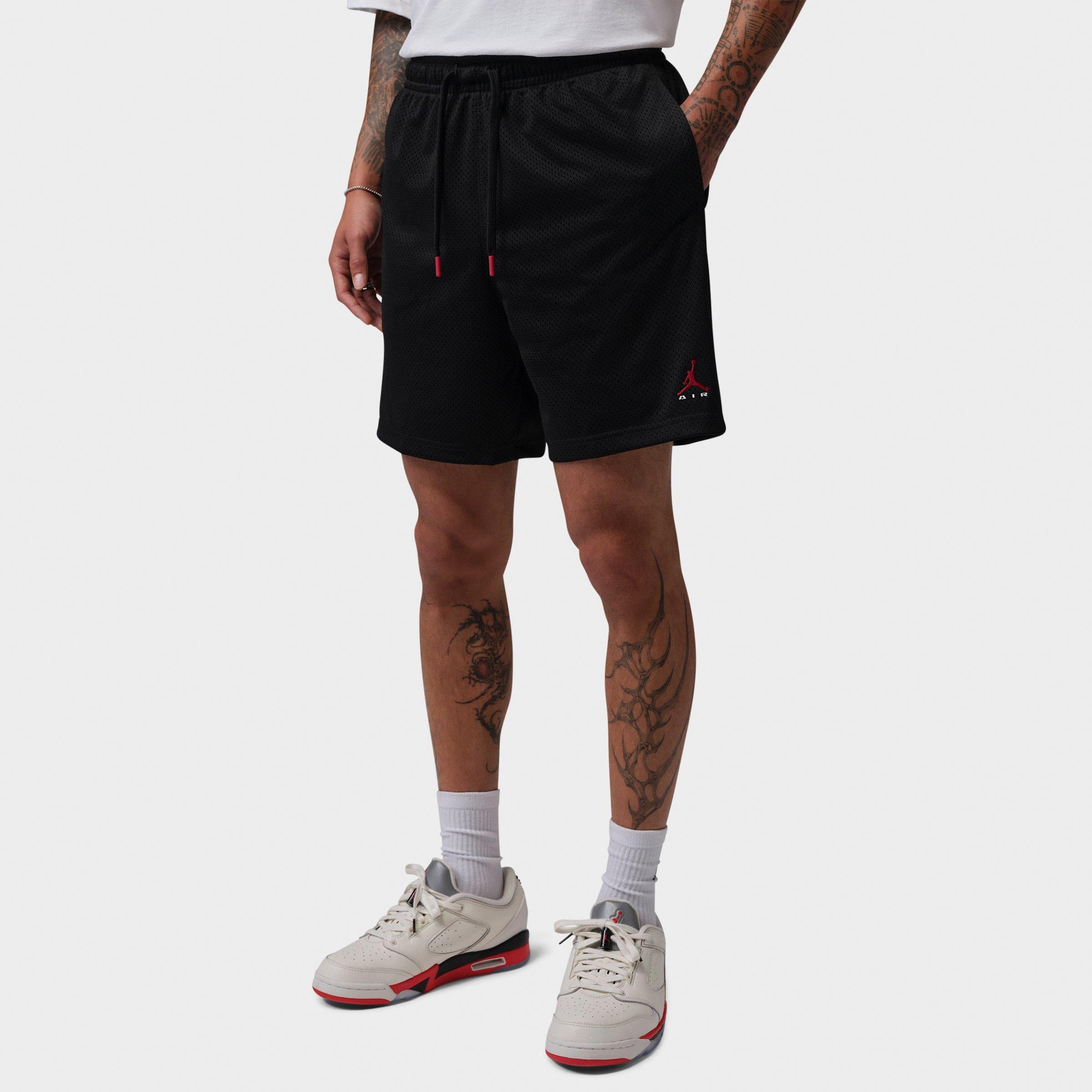 Jordan Men's Brooklyn Champ Mesh Basketball Shorts in Black/University Red Size: Large