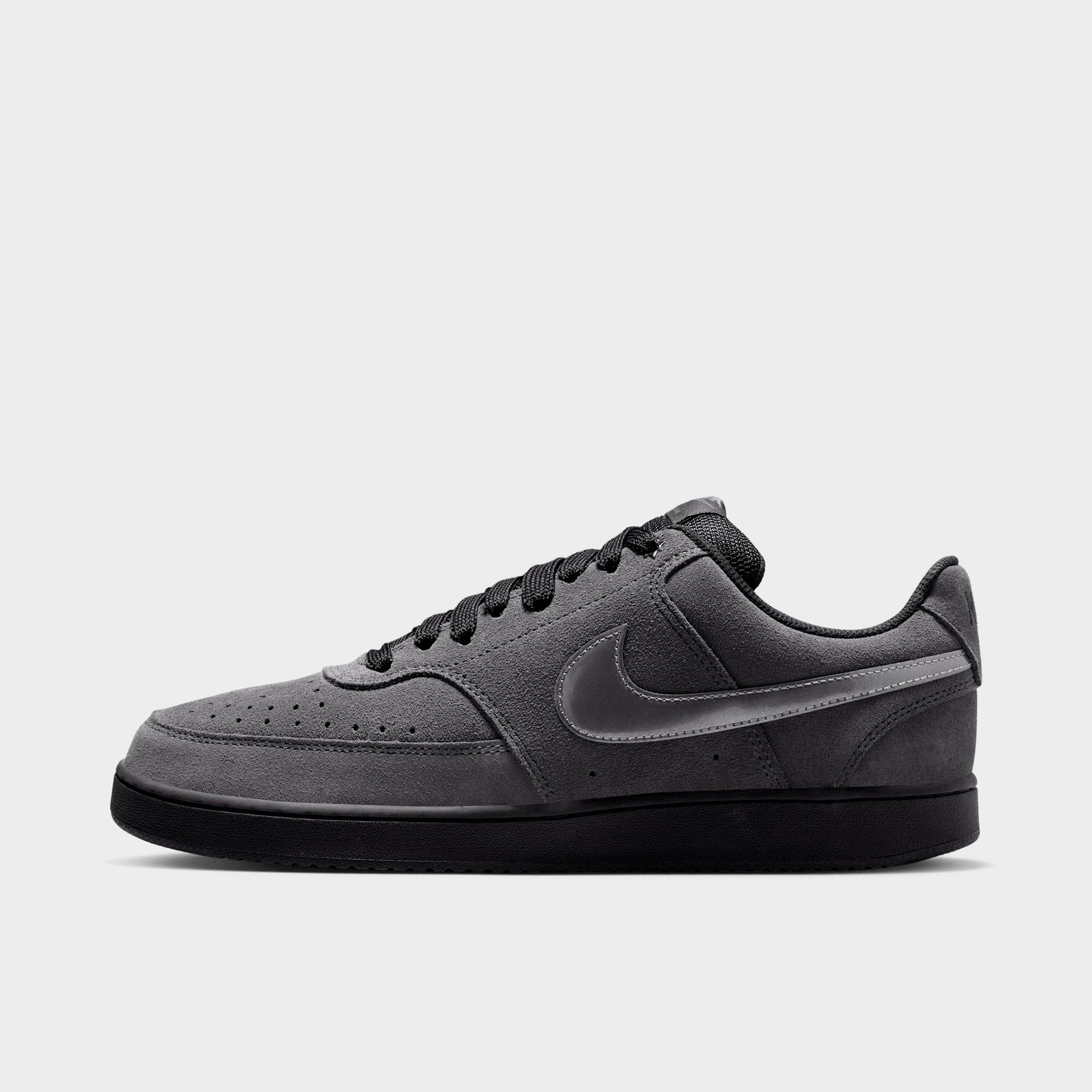 Nike Men's Court Vision Low Casual Shoes in Anthracite/Black/Gym Red Size: 6.0