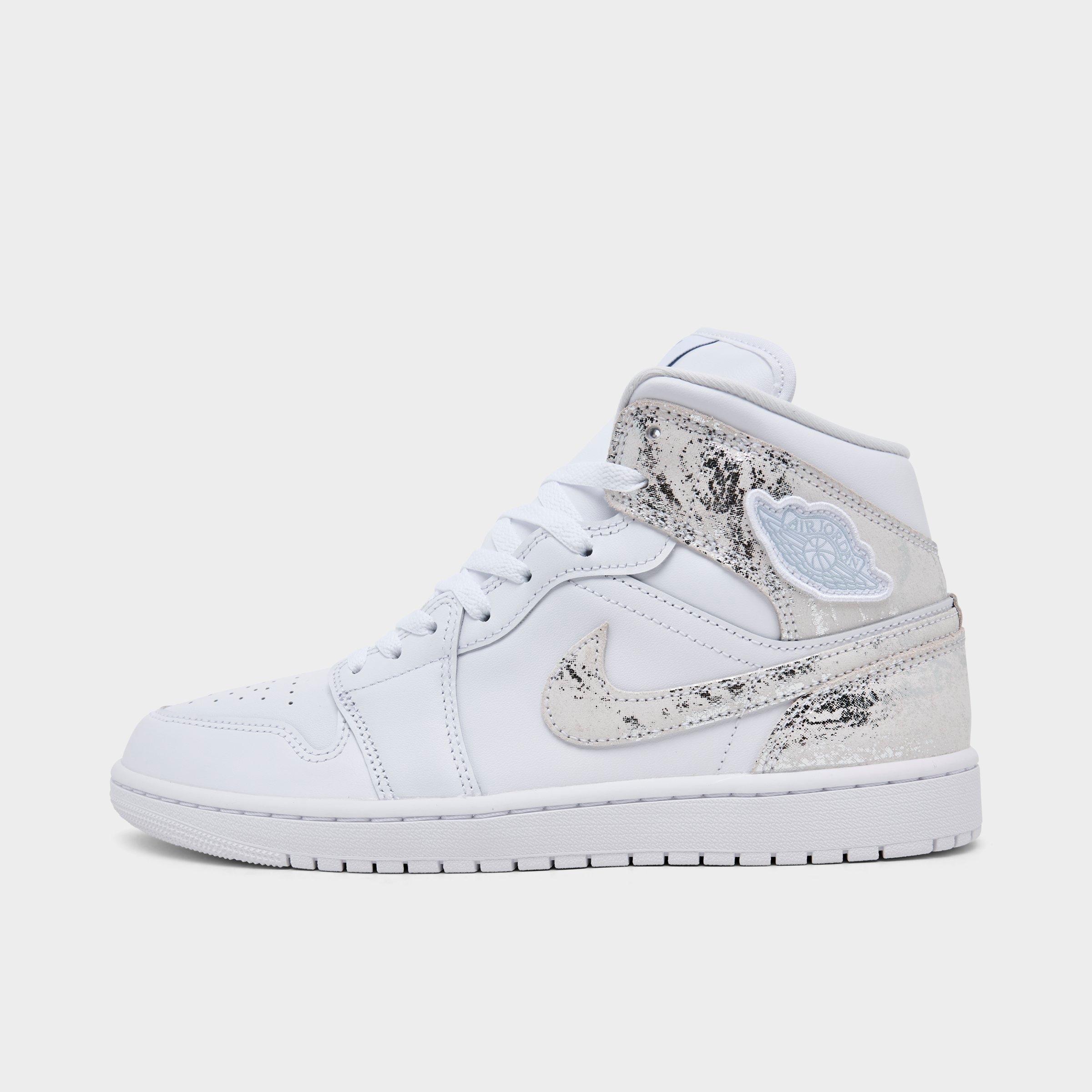 Jordan Men's Air Retro 1 Mid SE Casual Shoes in White/White/White Size: 8.0