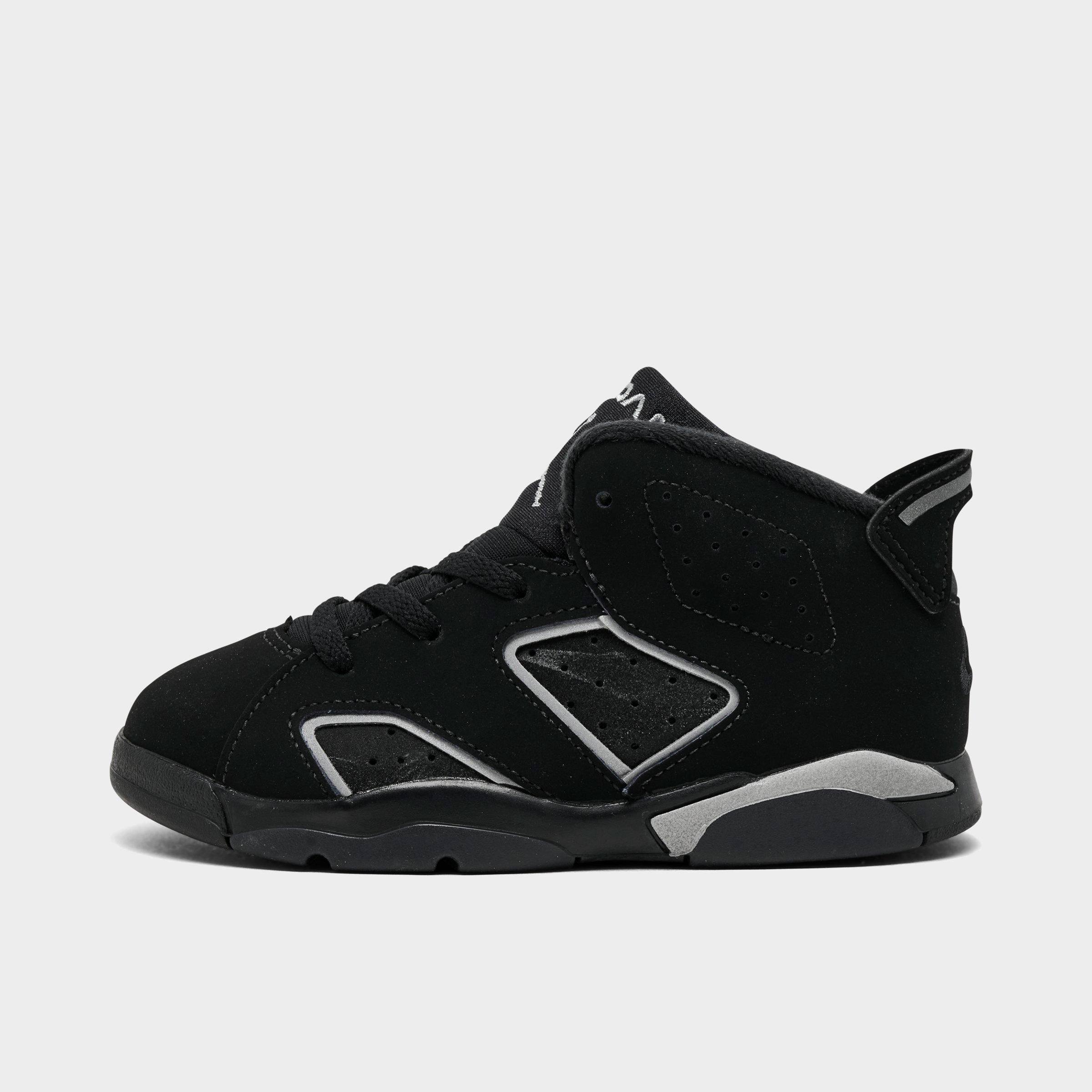 Jordan Kids Toddler Air Retro 6 Basketball Shoes in Black/Reflect Silver/Black Size: 6.0