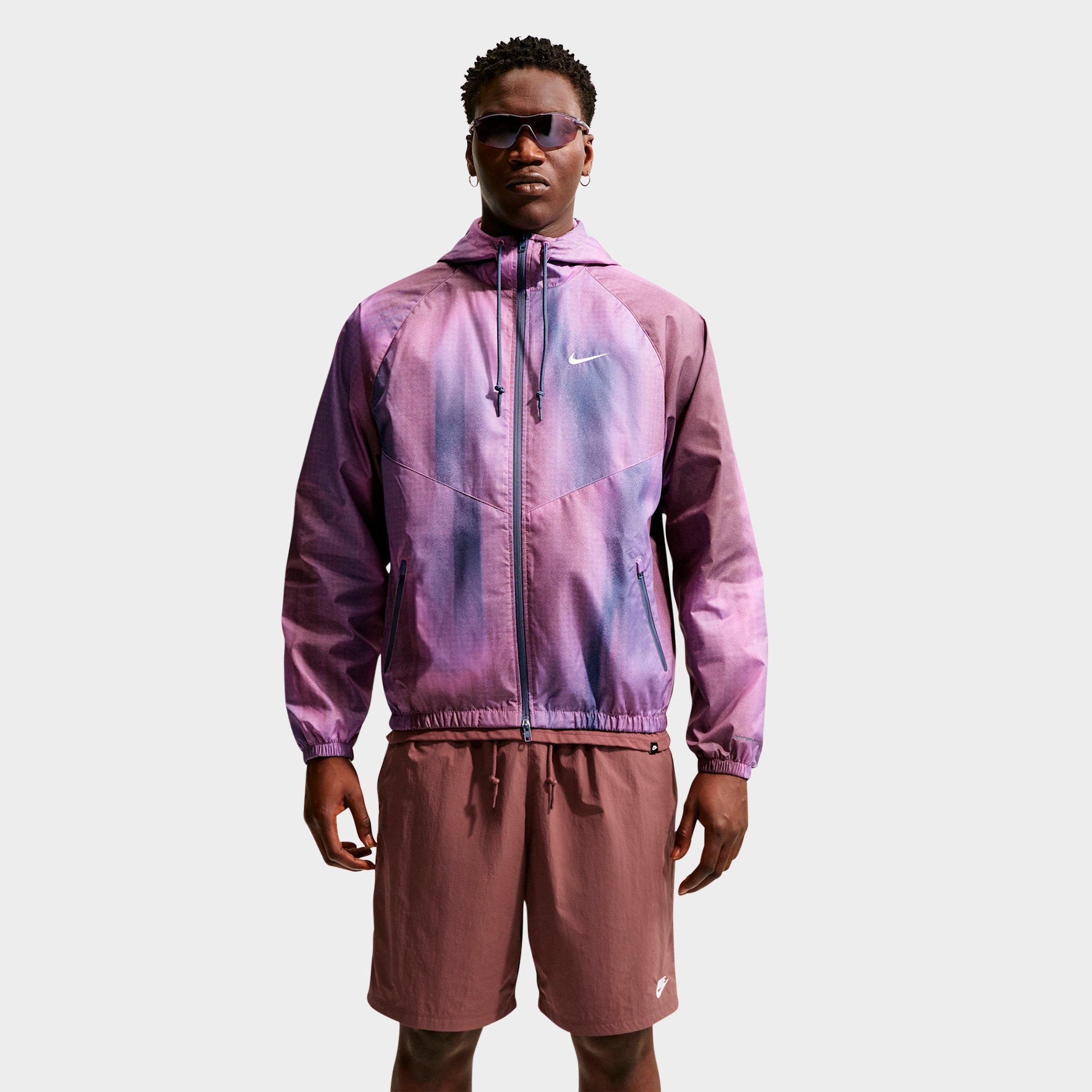Nike Men's Windrunner Sunset Lined Jacket in Light Magenta/White Size: Medium