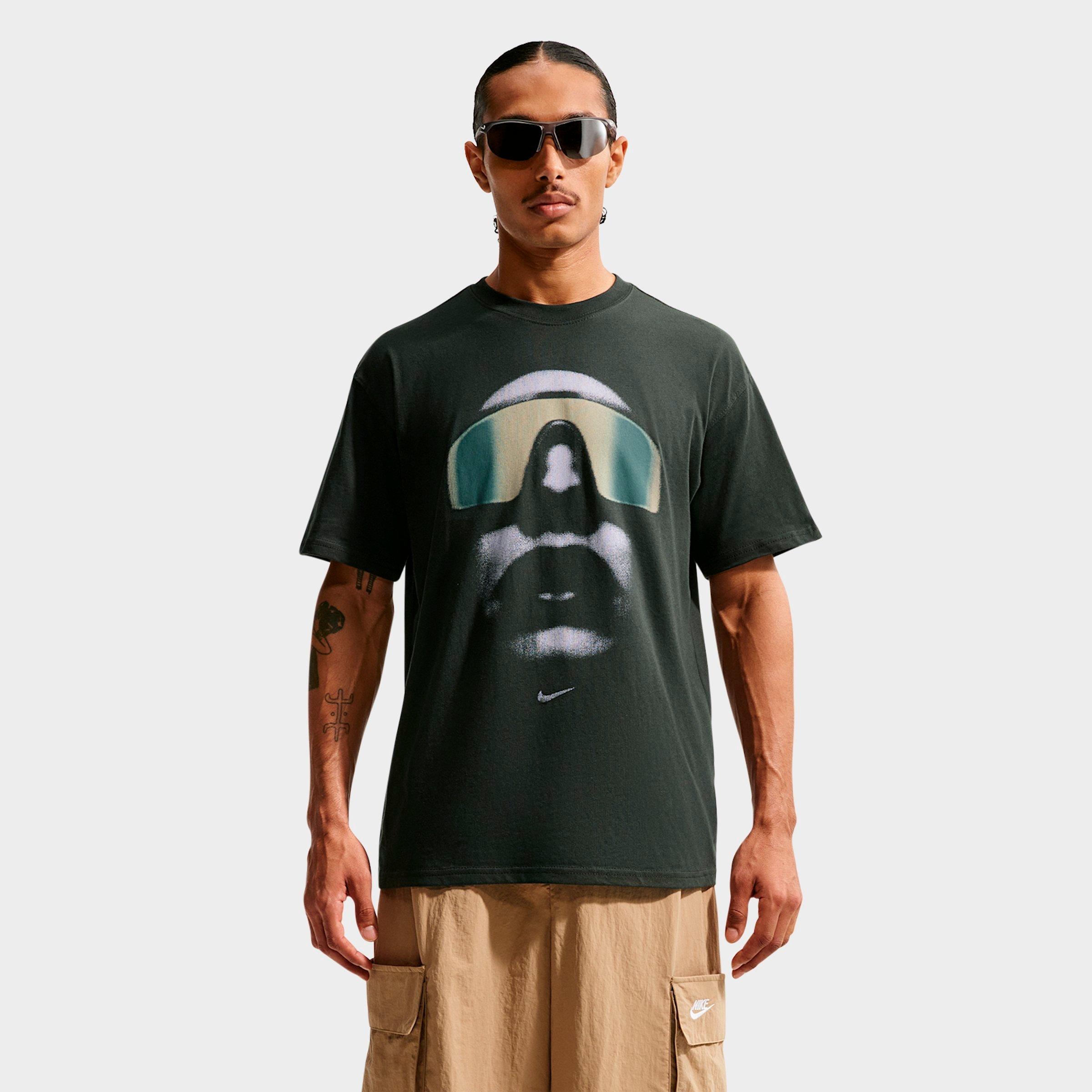 Nike Men's Sportswear Sunset Graphic T-Shirt in Black Spruce/Spruce Fog Size: S Tall
