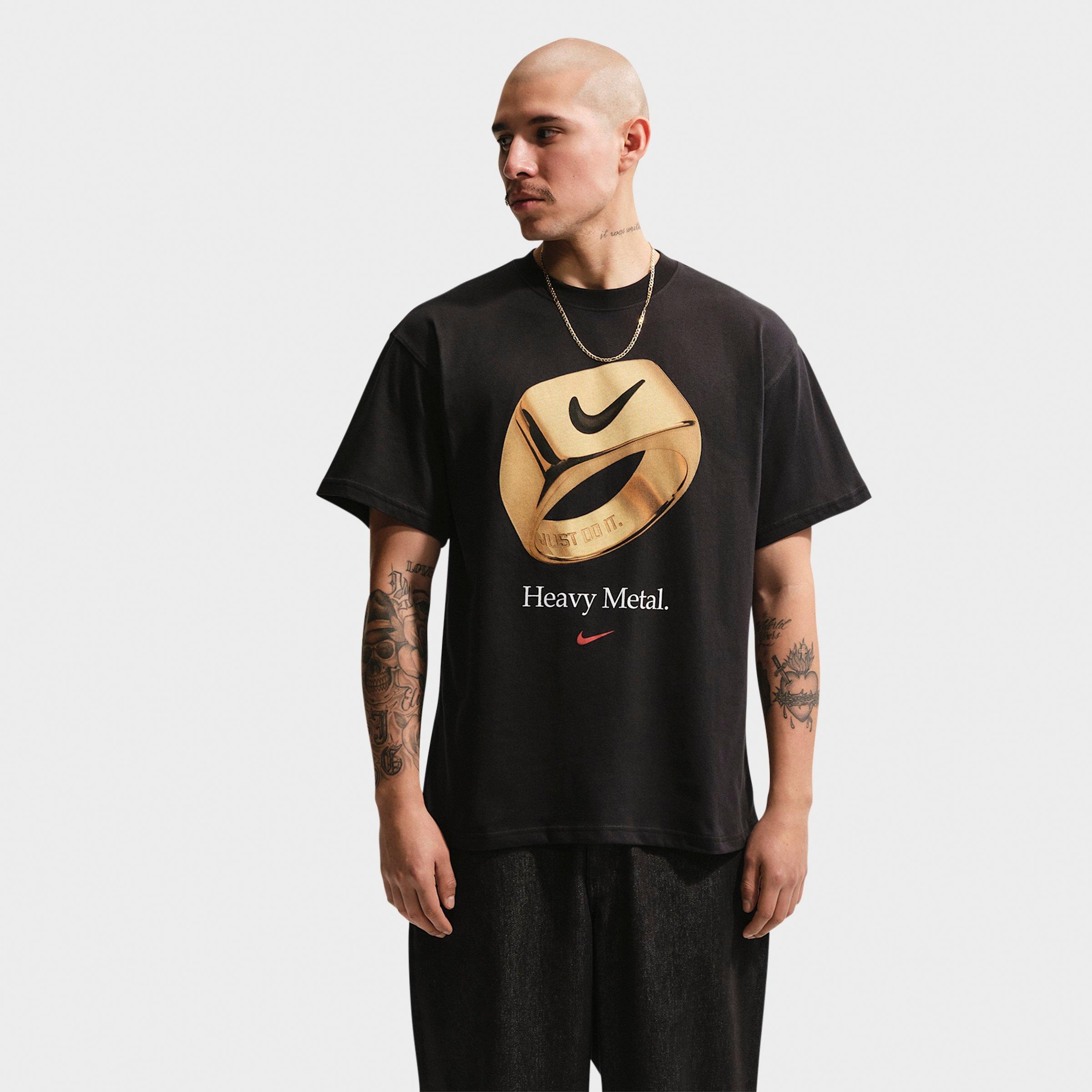 Nike Men's Sportswear Heavy Metal T-Shirt in Black Size: Medium