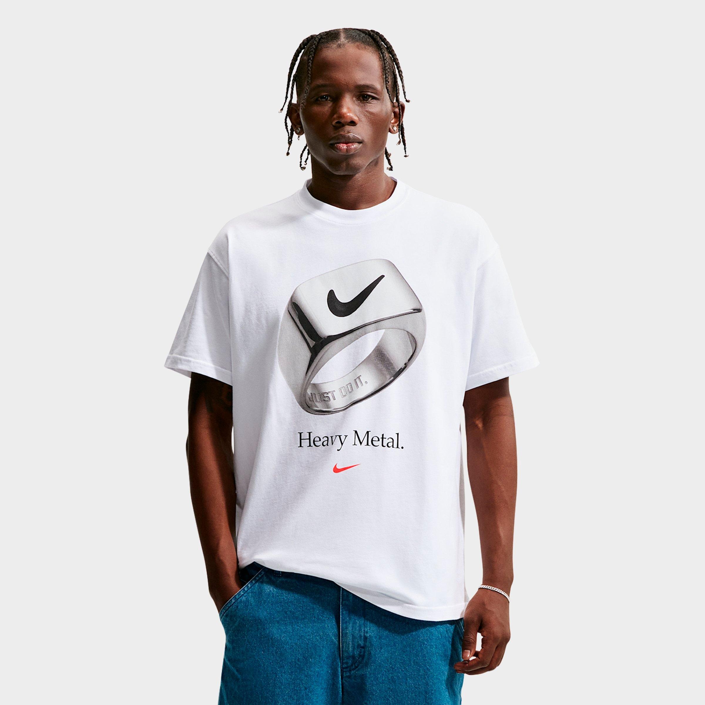 Nike Men's Sportswear Heavy Metal T-Shirt in White Size: XL