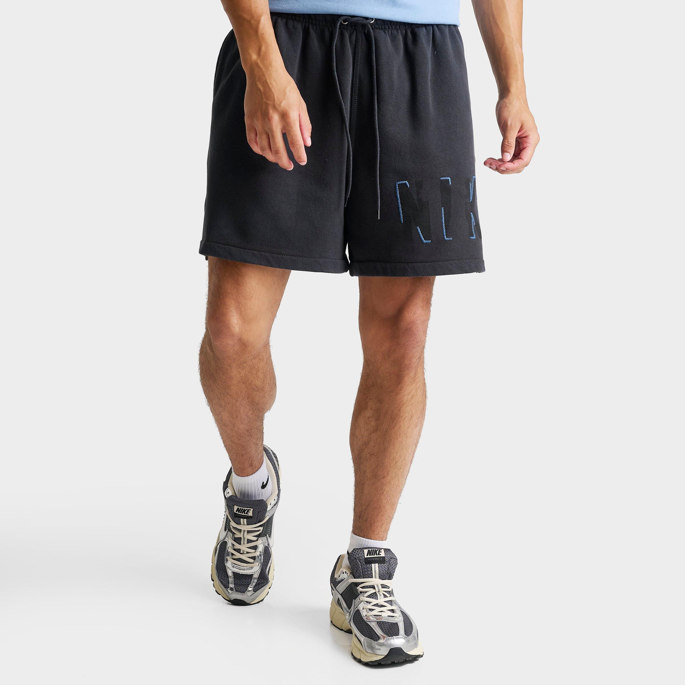 Nike Men's Sportswear Club Wordmark Fleece Shorts in Off Noir Size: M Tall
