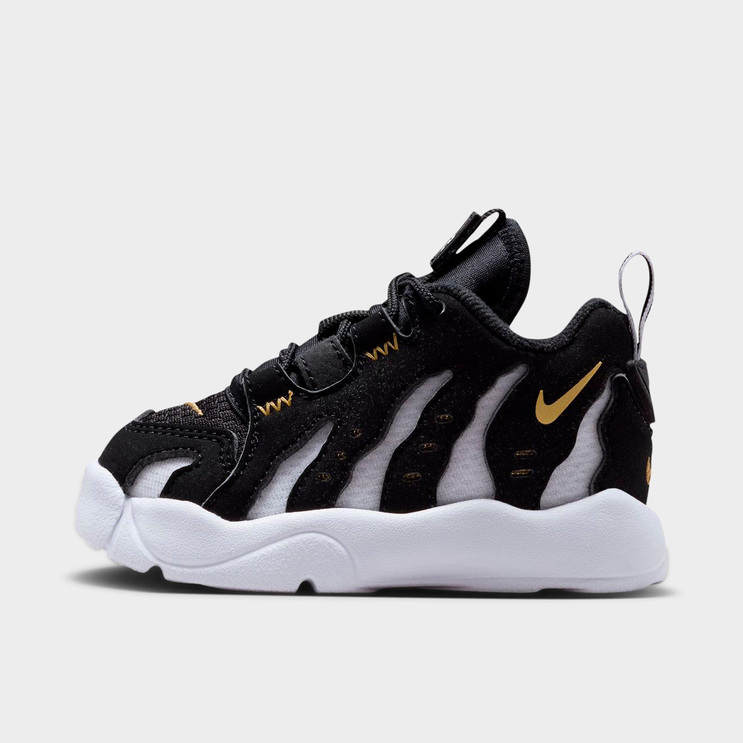 Nike Kids Toddler Air DT Max â€˜96 Low Casual Shoes in Black/Metallic Gold/White Size: 10.0