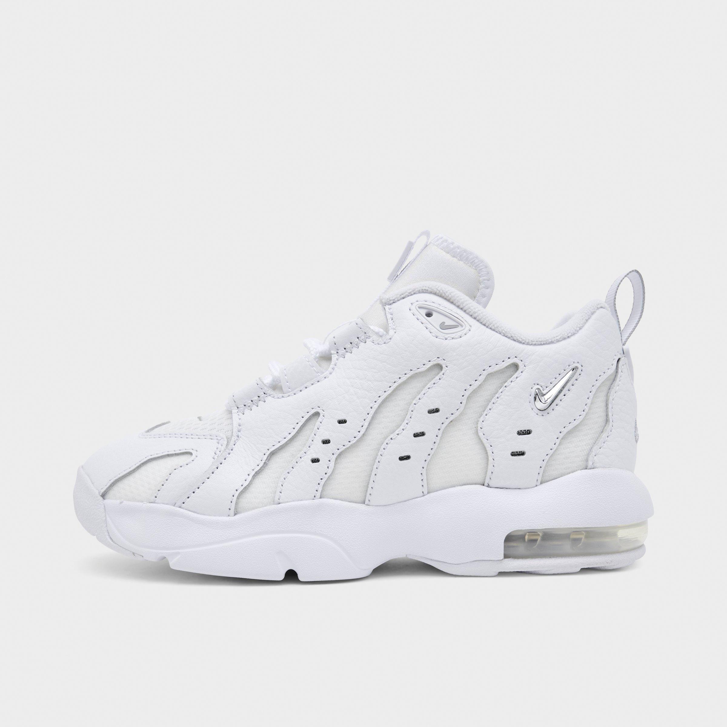 Nike Little Kids Air DT Max â€˜96 Low Casual Shoes in White/Metallic Silver/White Size: 2.0