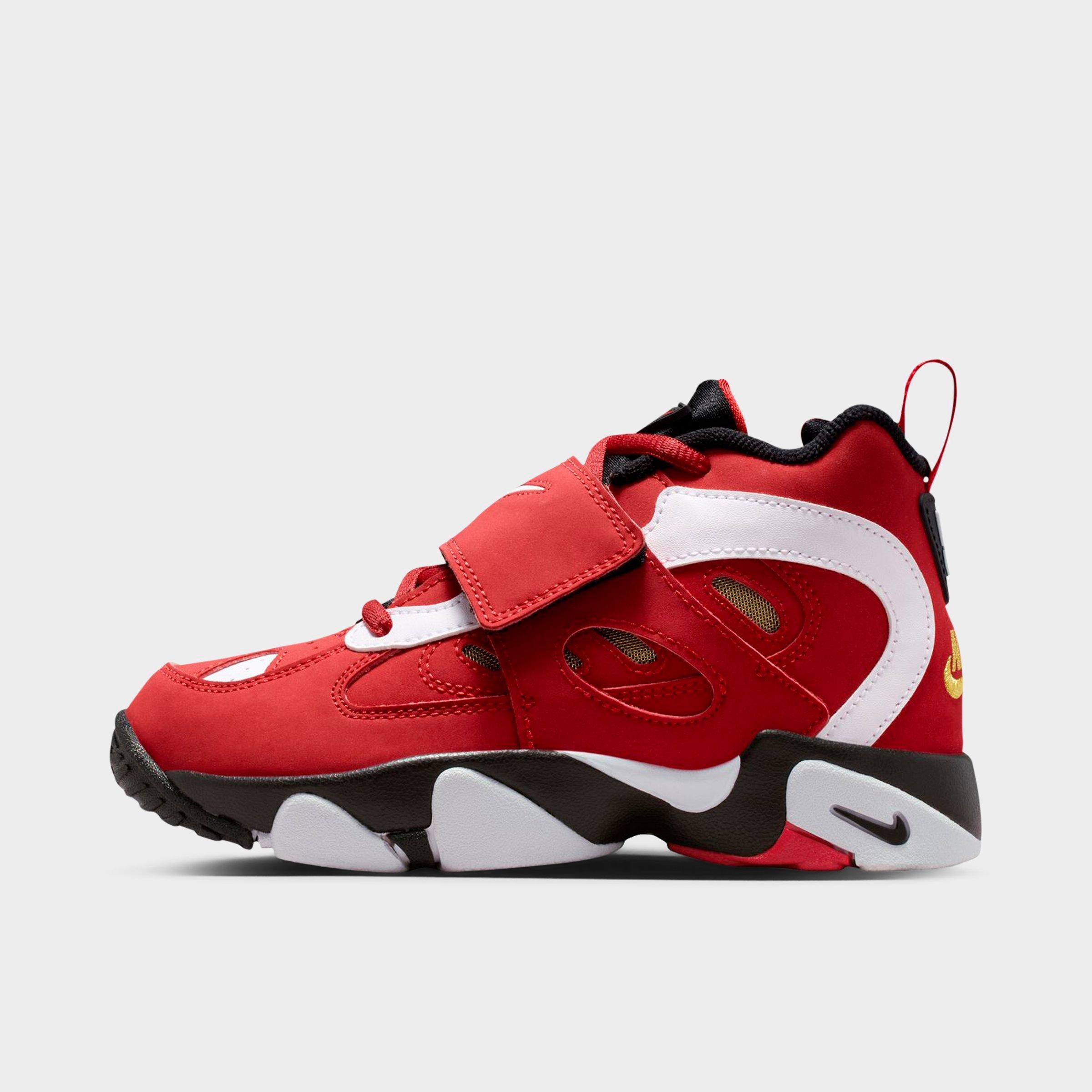 Nike Little Kids Diamond Turf 2 Casual Shoes in Fire Red/White/Black Size: 1.0