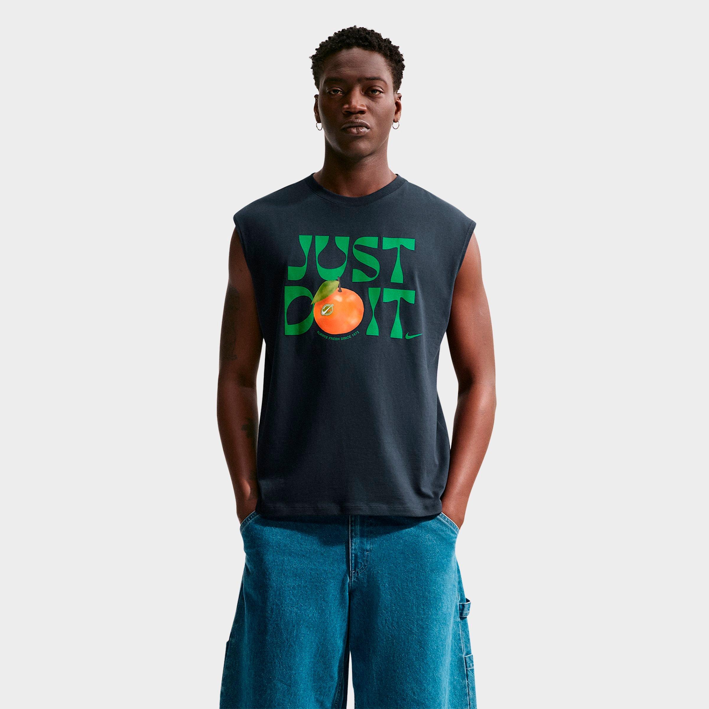 Nike Men's Sportswear JDI Orange Graphic Sleeveless T-Shirt in Obsidian Size: Medium