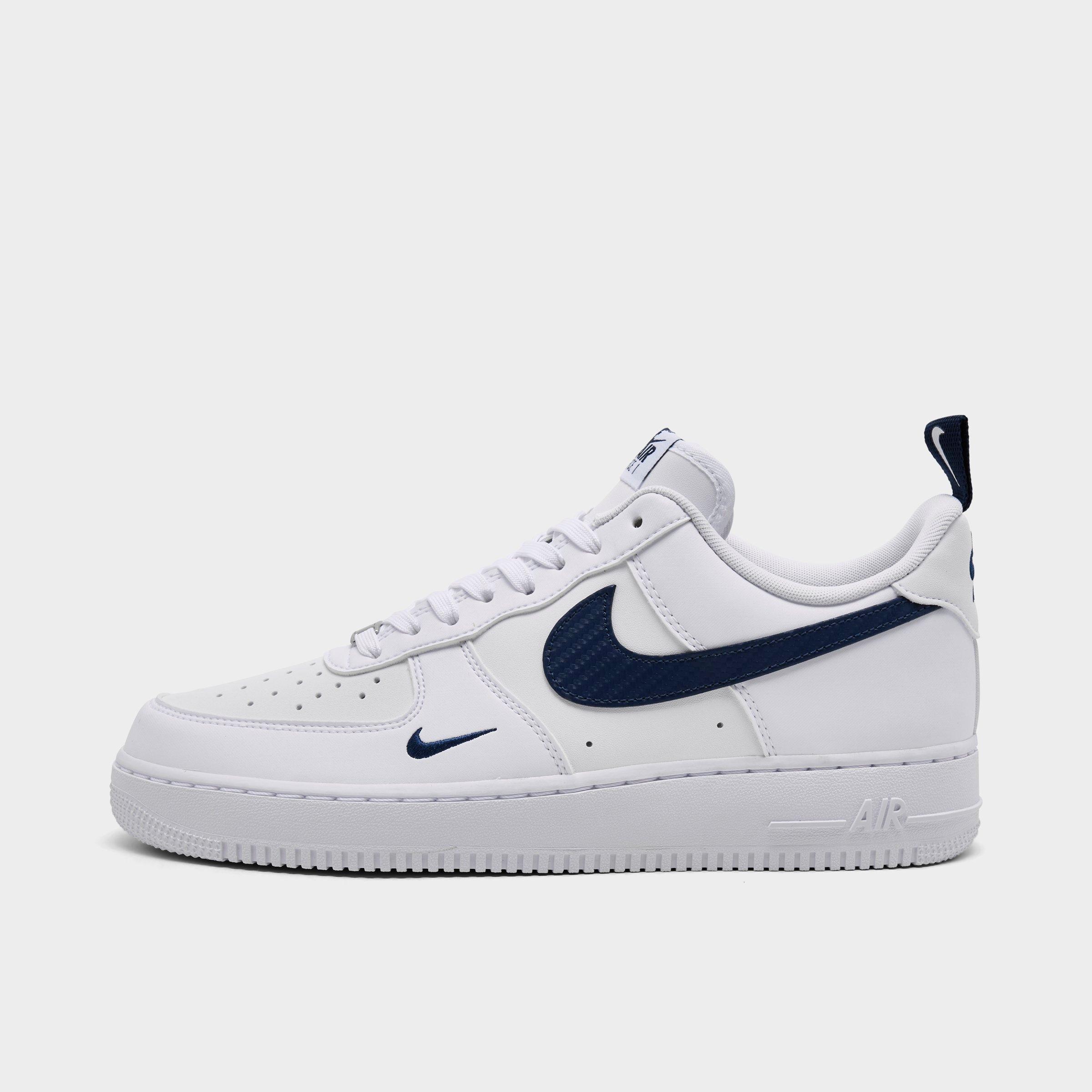 Nike Men's Air Force 1 '07 LV8 Casual Shoes in White/Midnight Navy/White Size: 8.0