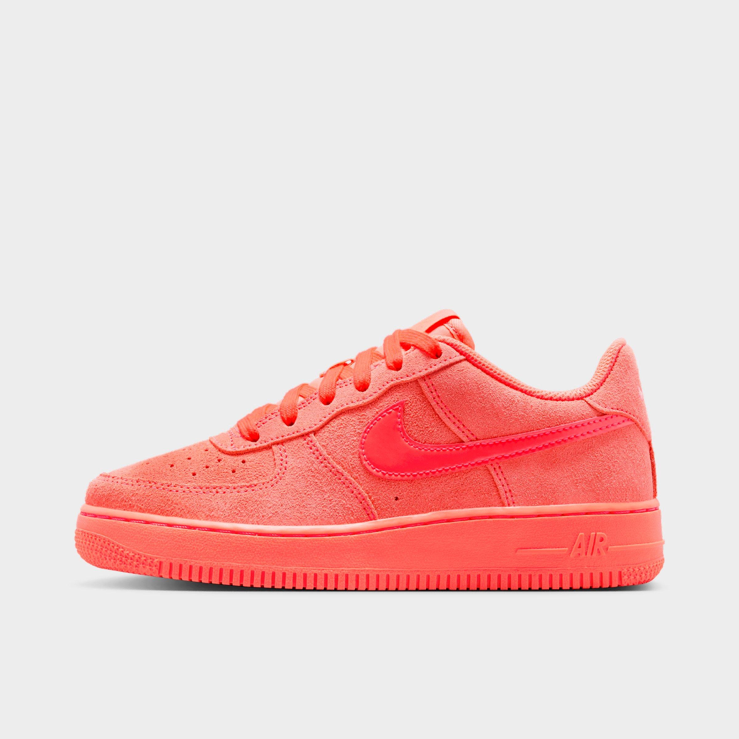 Nike Big Kids Air Force 1 Suede Casual Shoes in Hot Lava/Hot Lava/Hot Lava Size: 5.5