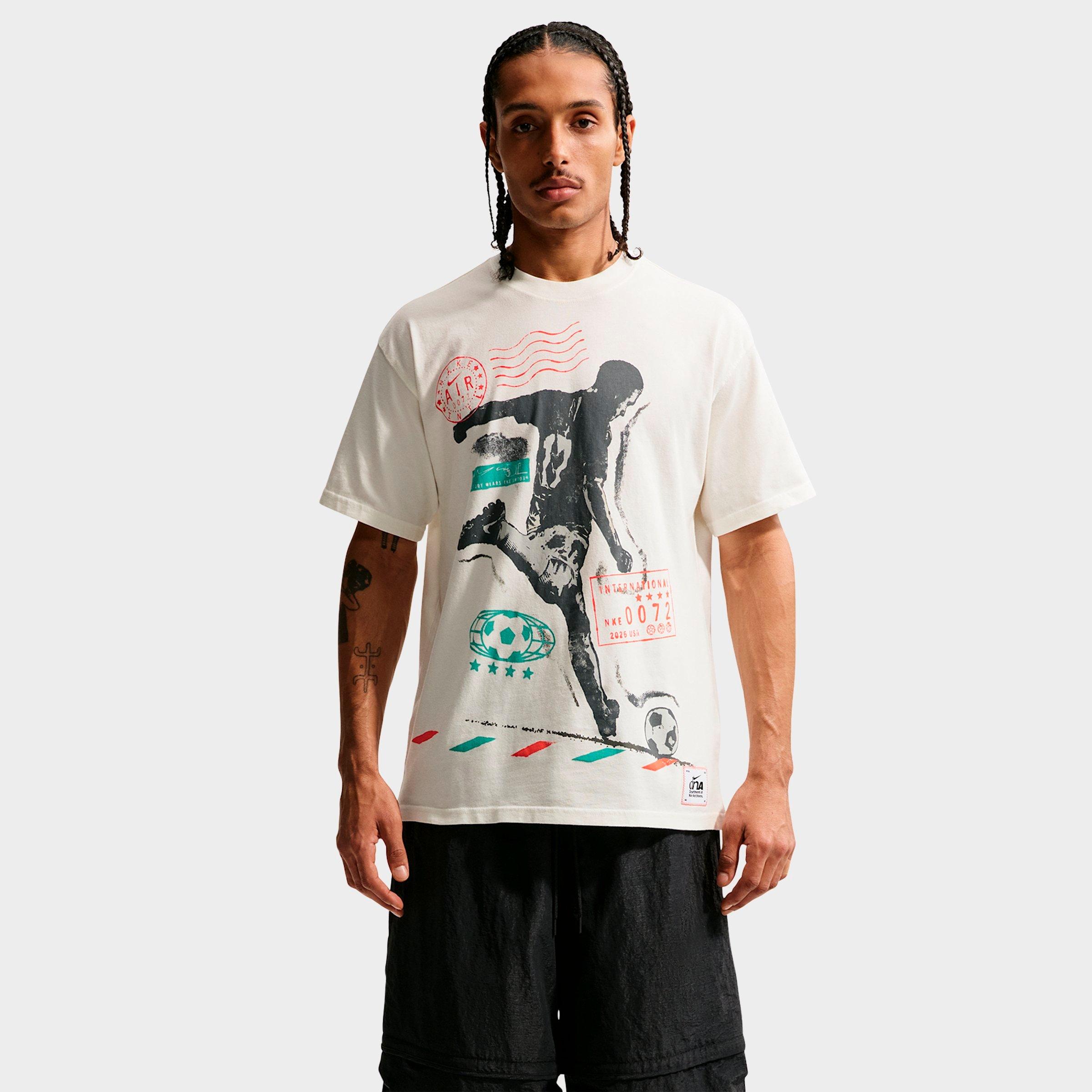 Nike Men's Sportswear Passport Stamp Graphic T-Shirt in Sail Size: XS