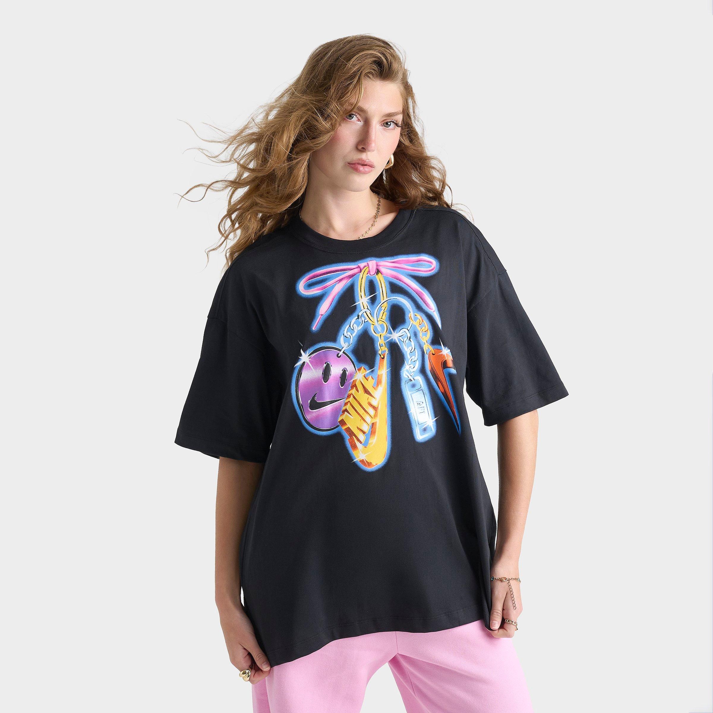 Nike Women's Sportswear Classic Lace Charm Oversized T-Shirt in Black Size: Small