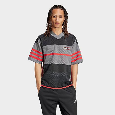 Shop Adidas Originals Adidas Men's Originals Adicolor Adibreak Lifestyle Mesh Jersey In Black/grey/better Scarlet