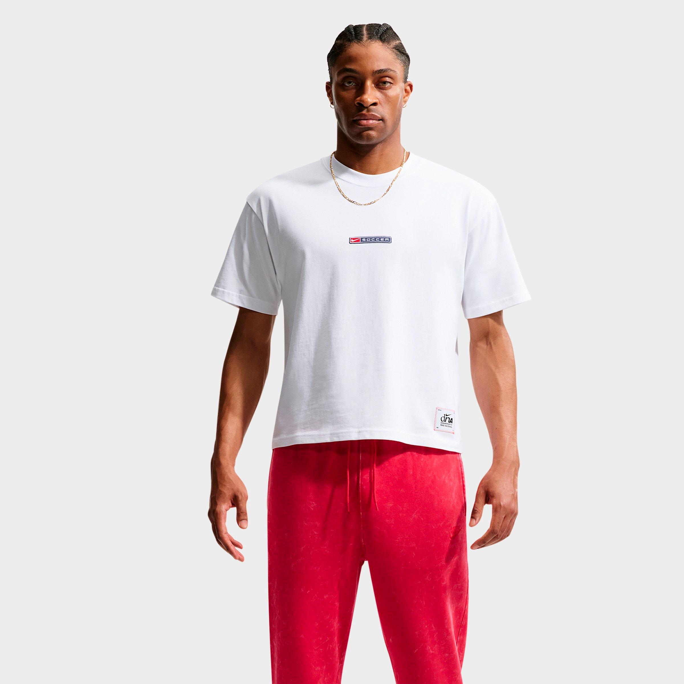 Nike Men's Sportswear Soccer T-Shirt in White/Navy/University Red Size: Medium