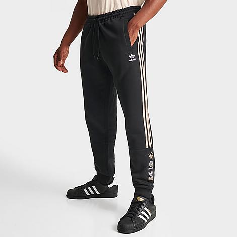 Adidas Originals Adidas Men's Originals Sticker Fleece Jogger Pants In Black/magic Beige