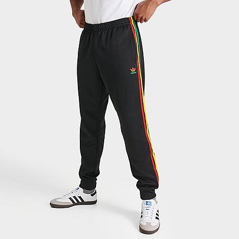 Adidas Originals Adidas Men's Originals Adicolor Classics Superstar Track Lifestyle Pants In Black/better Scarlet/solar Gold/green