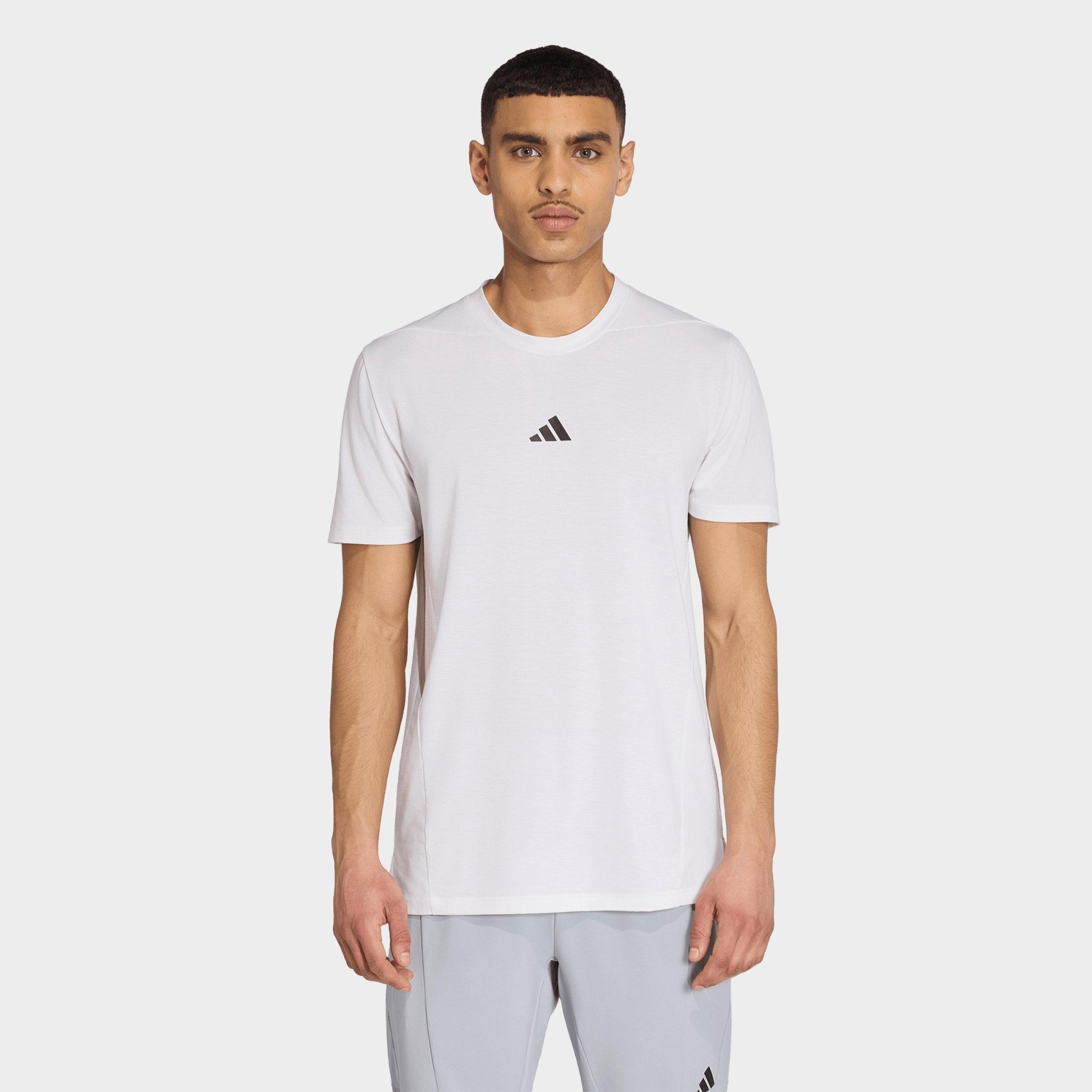 adidas Men's Designed for Training Workout T-Shirt in White Size: Small