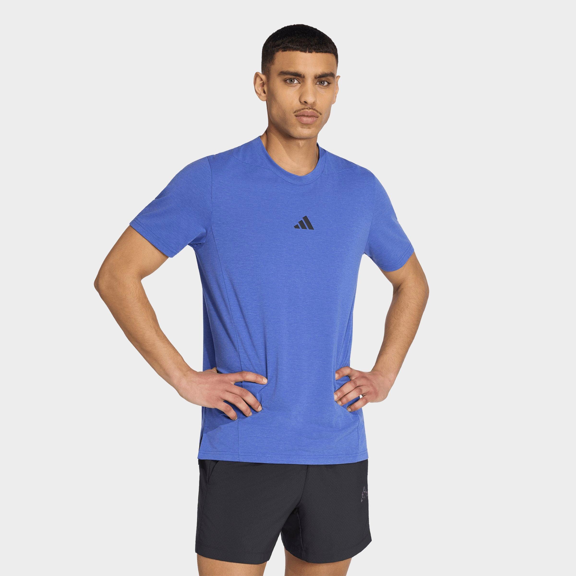 adidas Men's Designed for Training Workout T-Shirt in Semi Lucid Blue Size: Small