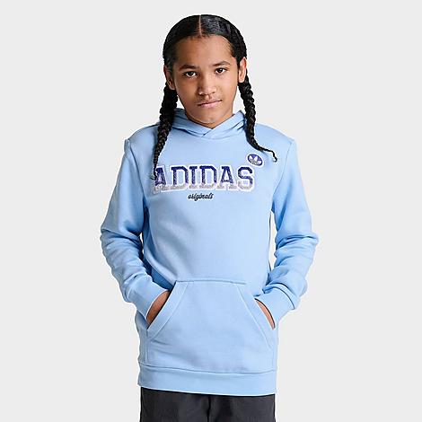 Adidas Originals Adidas Kids' Originals Collegiate Pullover Hoodie In Clear Sky