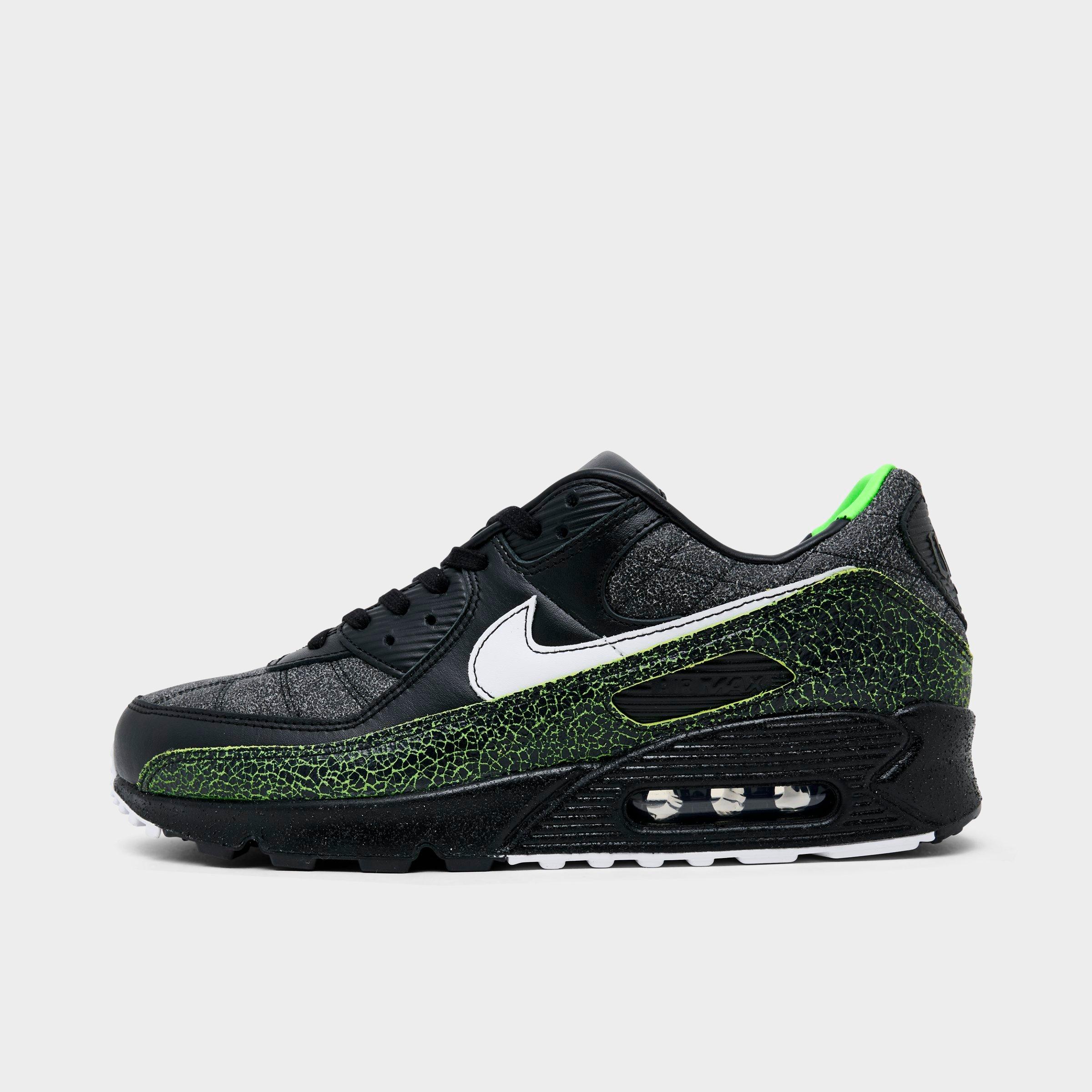 Nike Men's Air Max 90 SE Tiempo Casual Shoes in Black/Voltage Green Size: 9.5