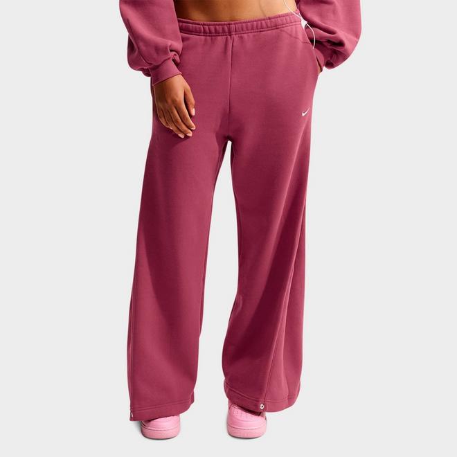 Women's Nike Studio Fleece Medium Weight Loose Pleated Snap Pants