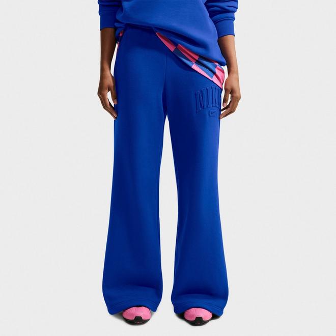 Women's Nike Studio Fleece Medium Weight "Graphic Pack" Embossed Mid-Rise Wide-Leg Pants
