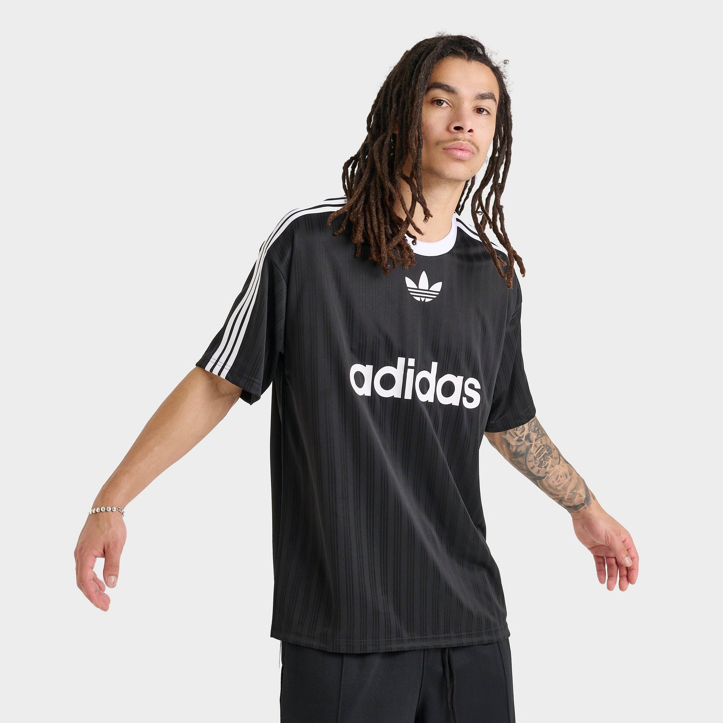 Adidas Men's Originals adicolor Jersey Shirt T-Shirt in Black/Black Size Large 100% Polyester/Denim/Fiber