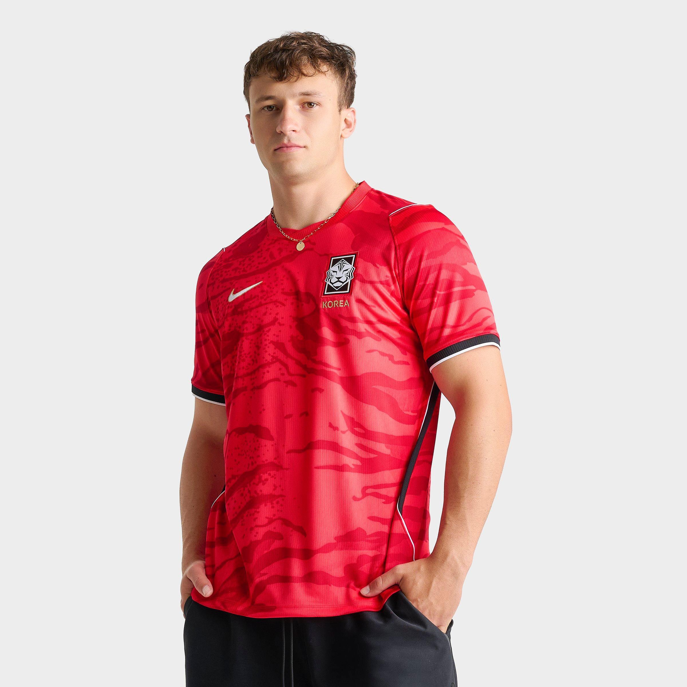 Nike Men's South Korea 2026 Stadium Home Dri-FIT Replica Soccer Jersey in Global Red/Black/White Size: XL