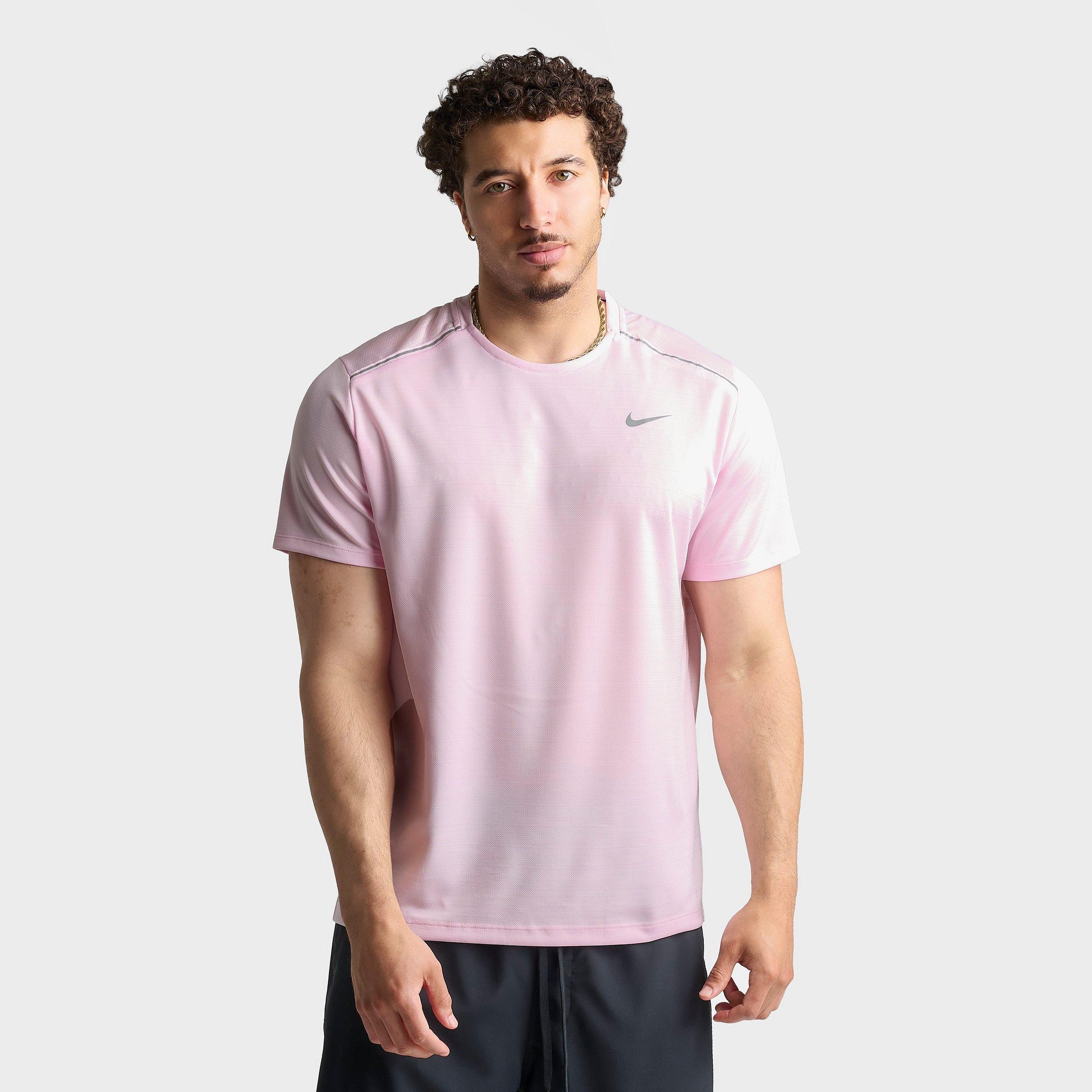 Nike Men's Miler Dri-FIT Running T-Shirt in Pink Foam Size: XL