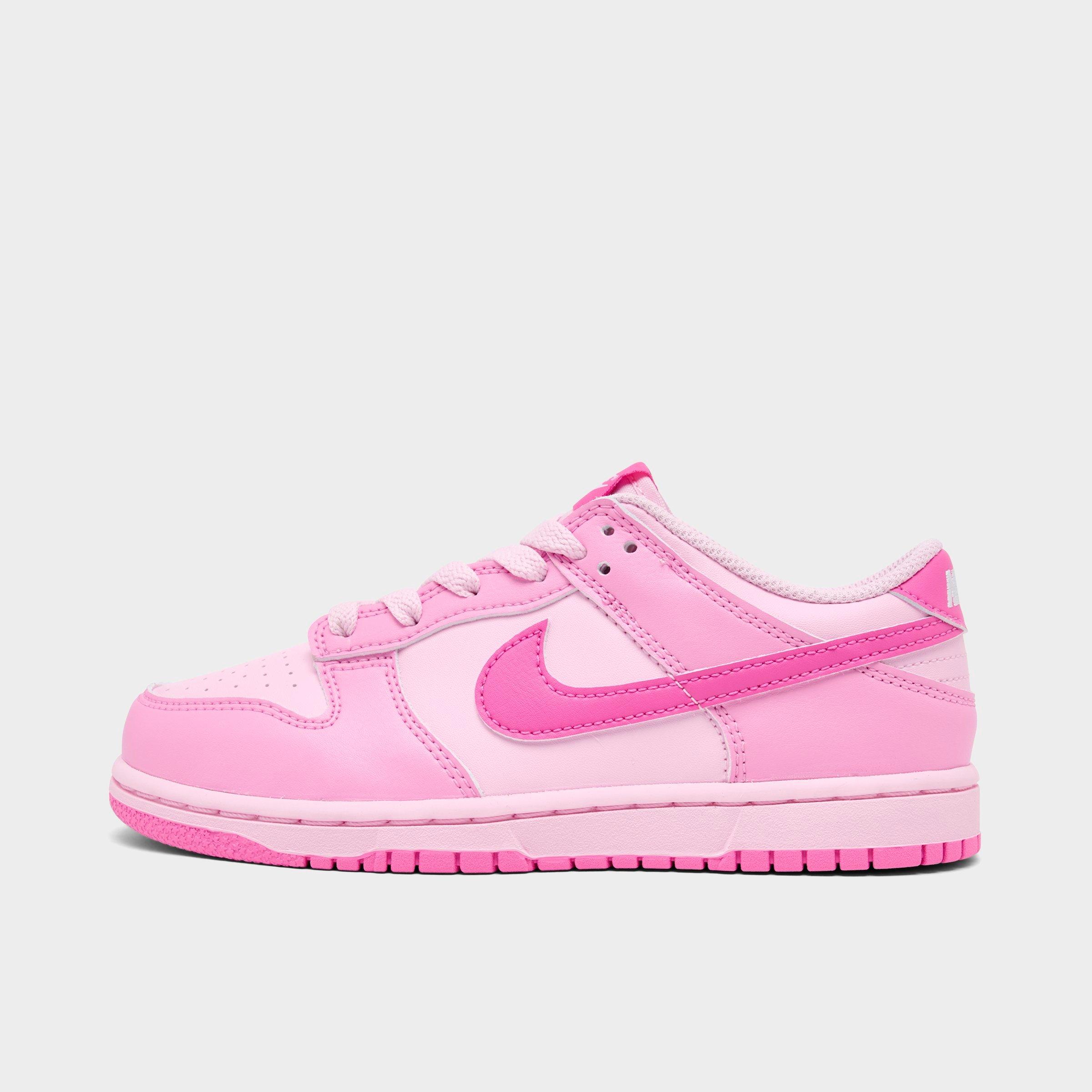 Nike Girls' Little Kids Dunk Low Casual Shoes in Pink Rise/Playful Pink/Pink Foam Size: 1.0