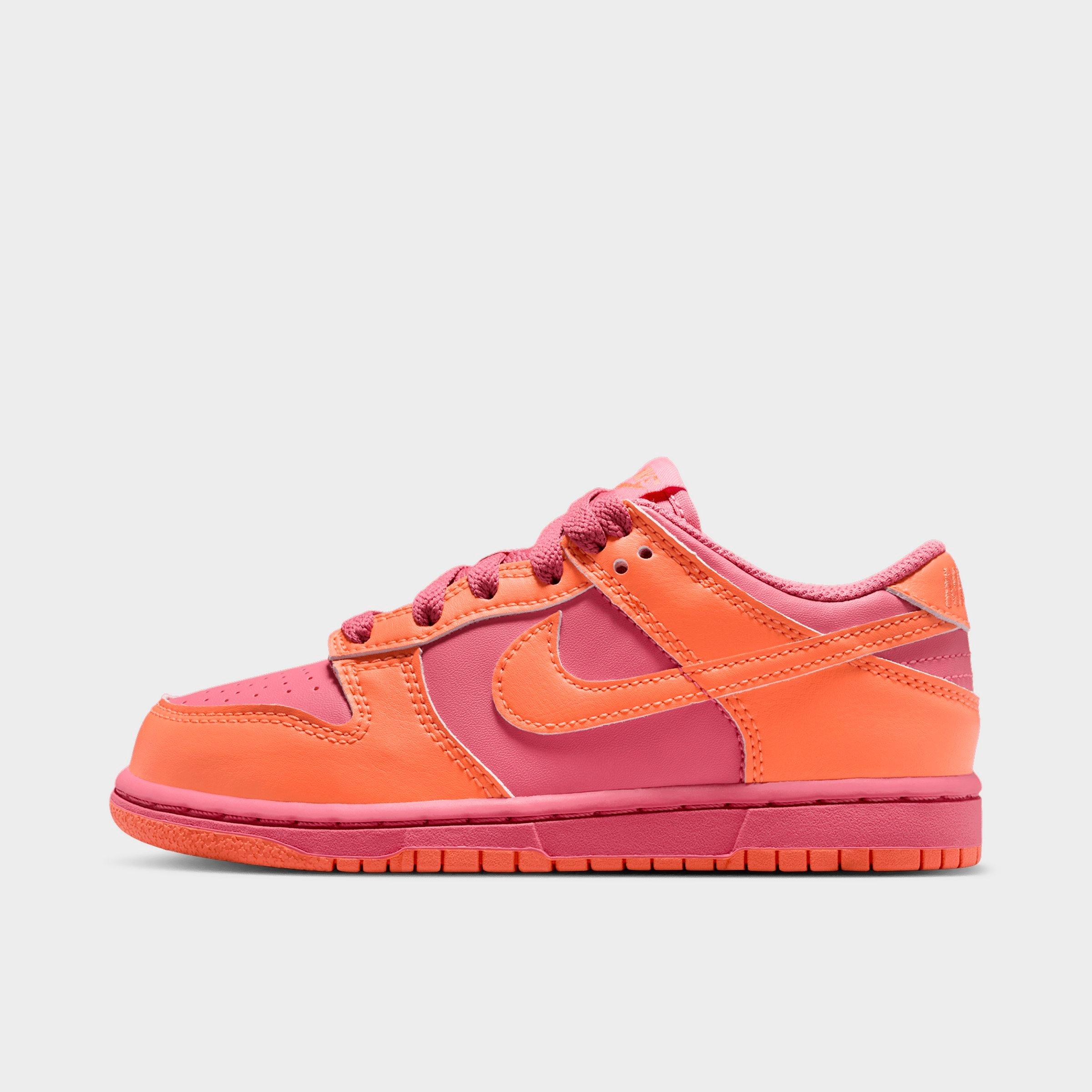 Nike Little Kids Dunk Low Casual Shoes in Peony/Orange Frost/Orange Frost Size: 1.0