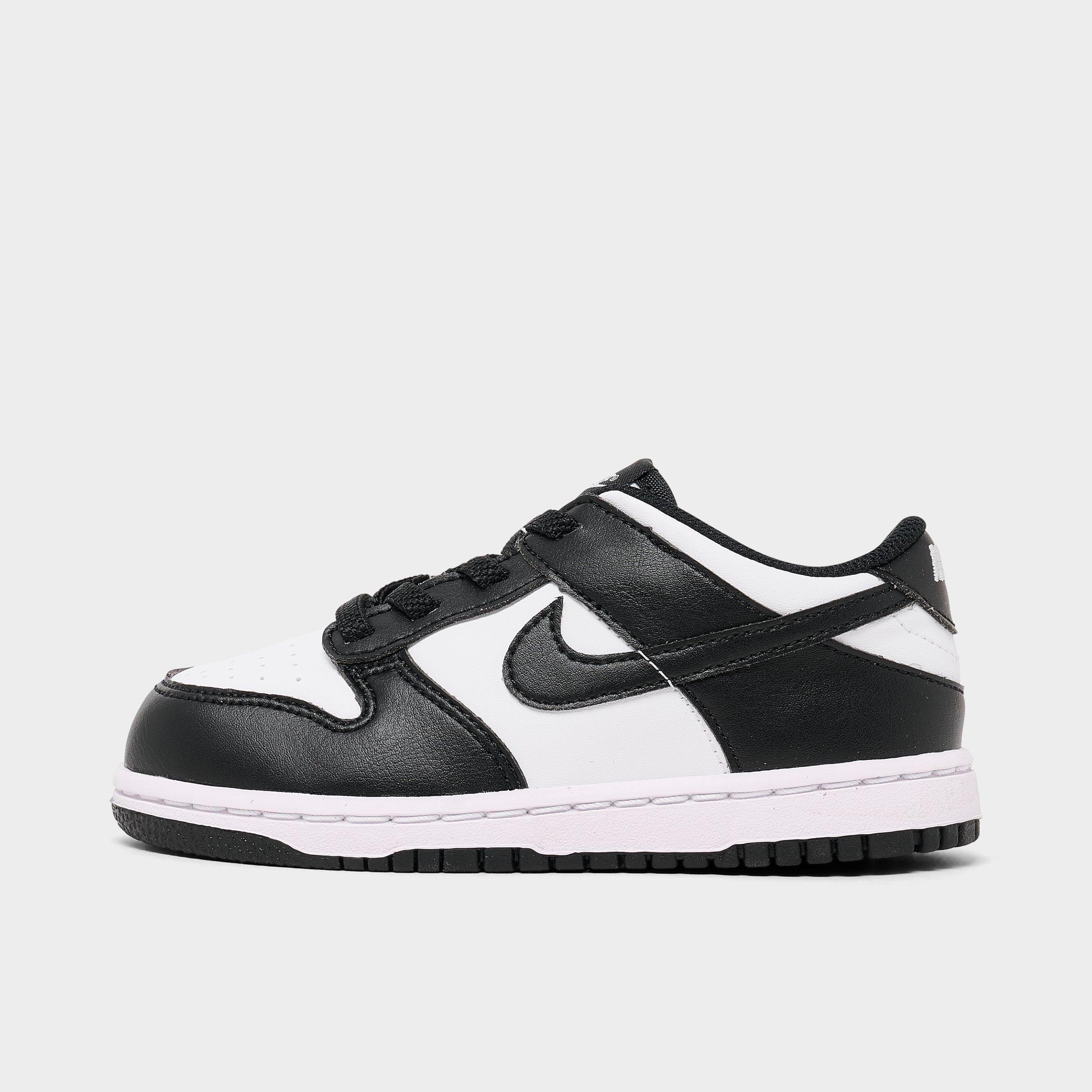 Nike Kids Toddler Dunk Low Stretch Lace Casual Shoes in Black/White Size: 5.0