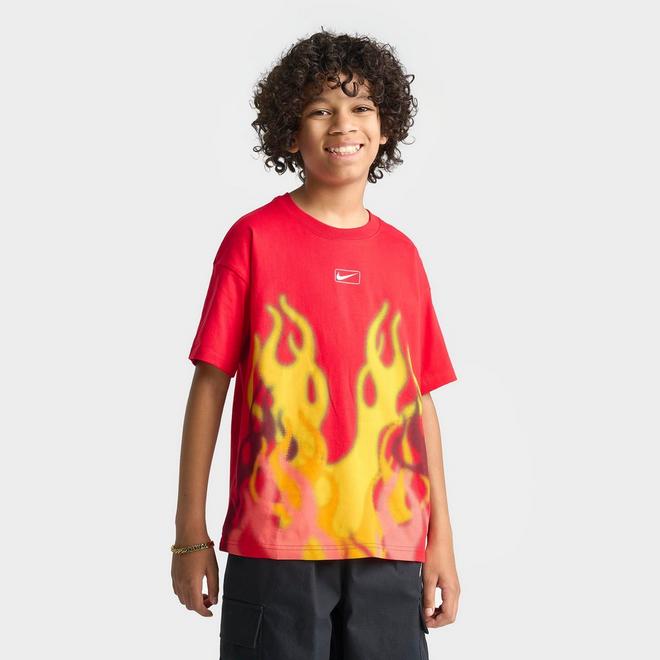 Boys' Big Kids' Nike Sportswear M90 Flame T-Shirt 