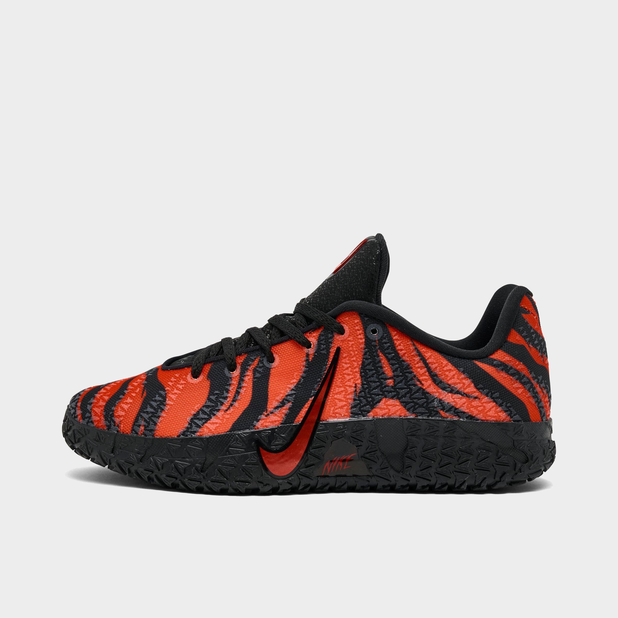 Nike Big Kids Ja 3 Basketball Shoes in Safety Orange/Black/University Red Size: 5.0