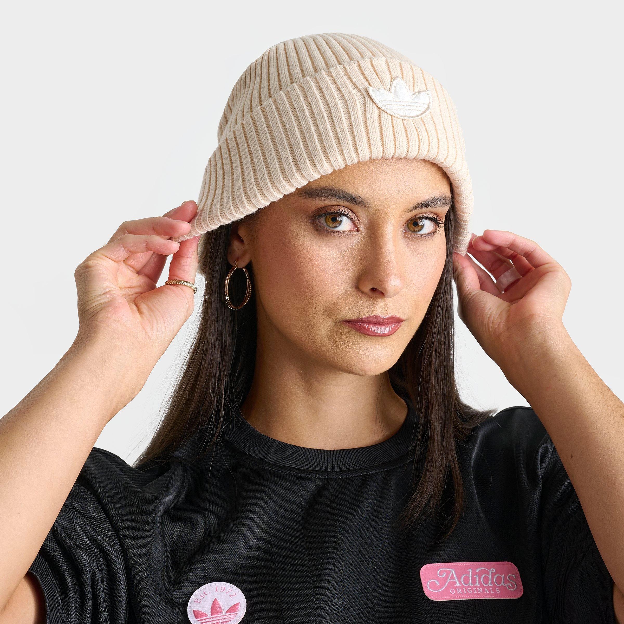 Adidas Originals Chenille Beanie Hat In Ivory