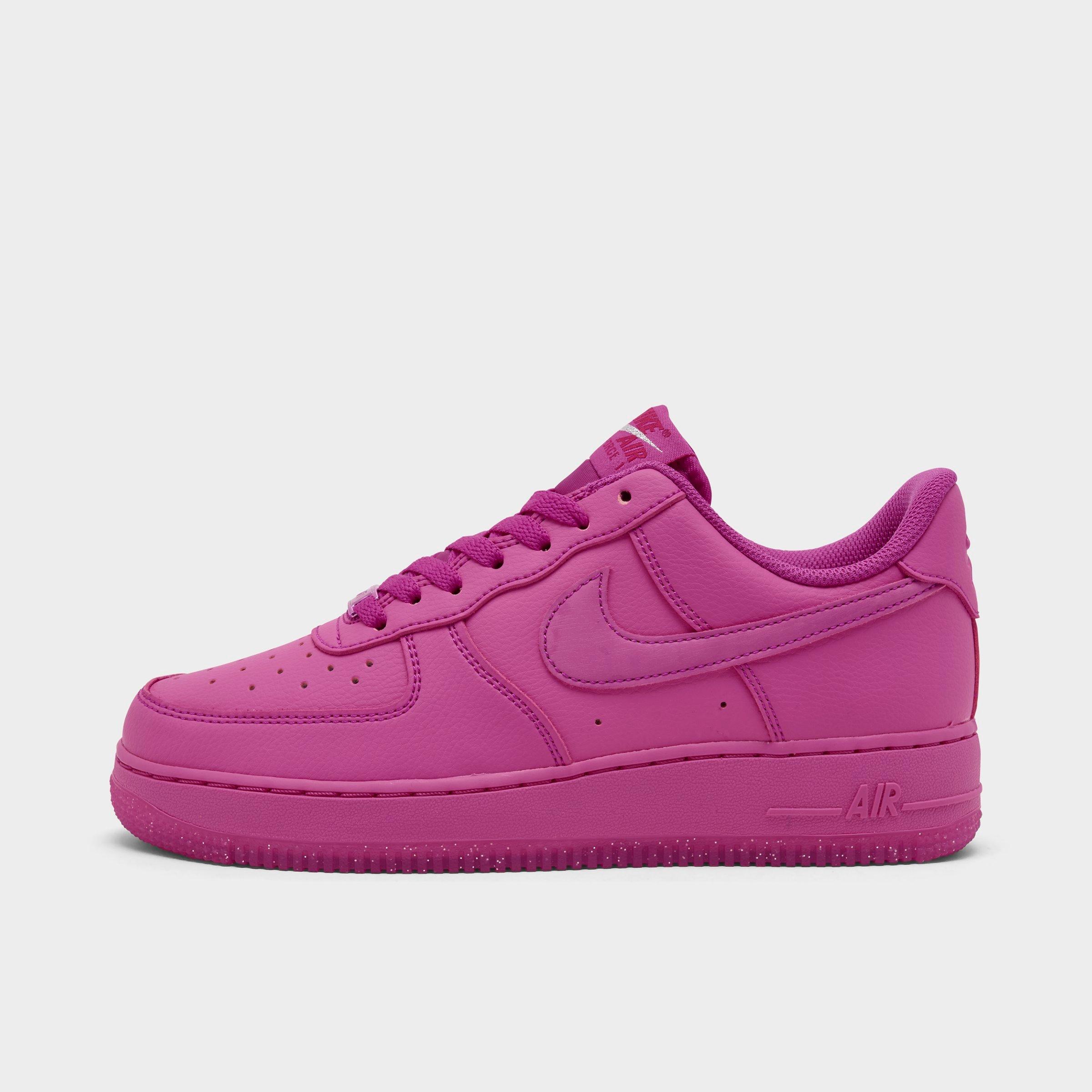 Nike Women's Air Force 1 '07 Casual Shoes in Fire Pink/Fireberry/Metallic Silver Size: 9.0