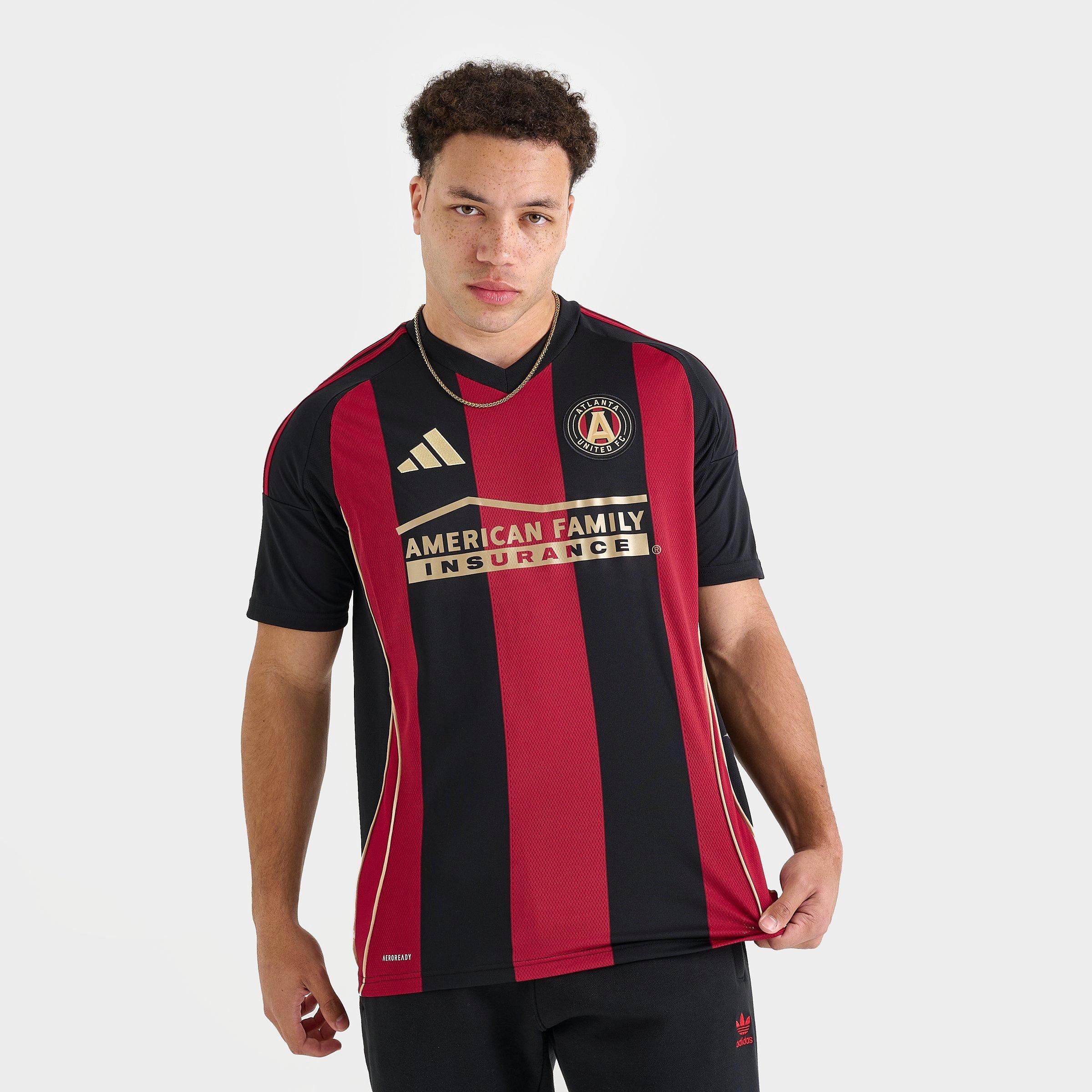 Adidas Men's Atlanta United MLS 25-26 Home Soccer Jersey Shirt in Black/Black Size Large 100% Polyester/Fiber/Jersey Shirt 