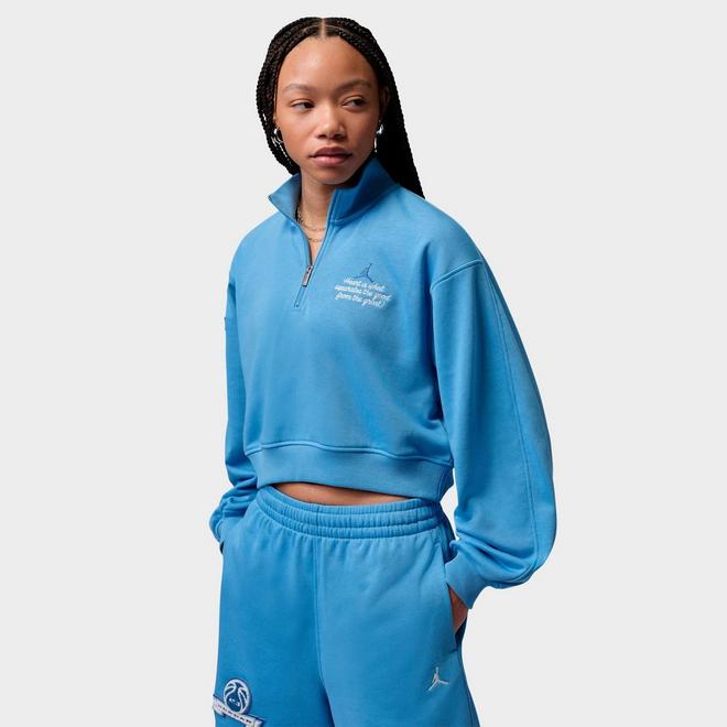 Women's Jordan Brooklyn Fleece Cropped Quarter-Zip Top